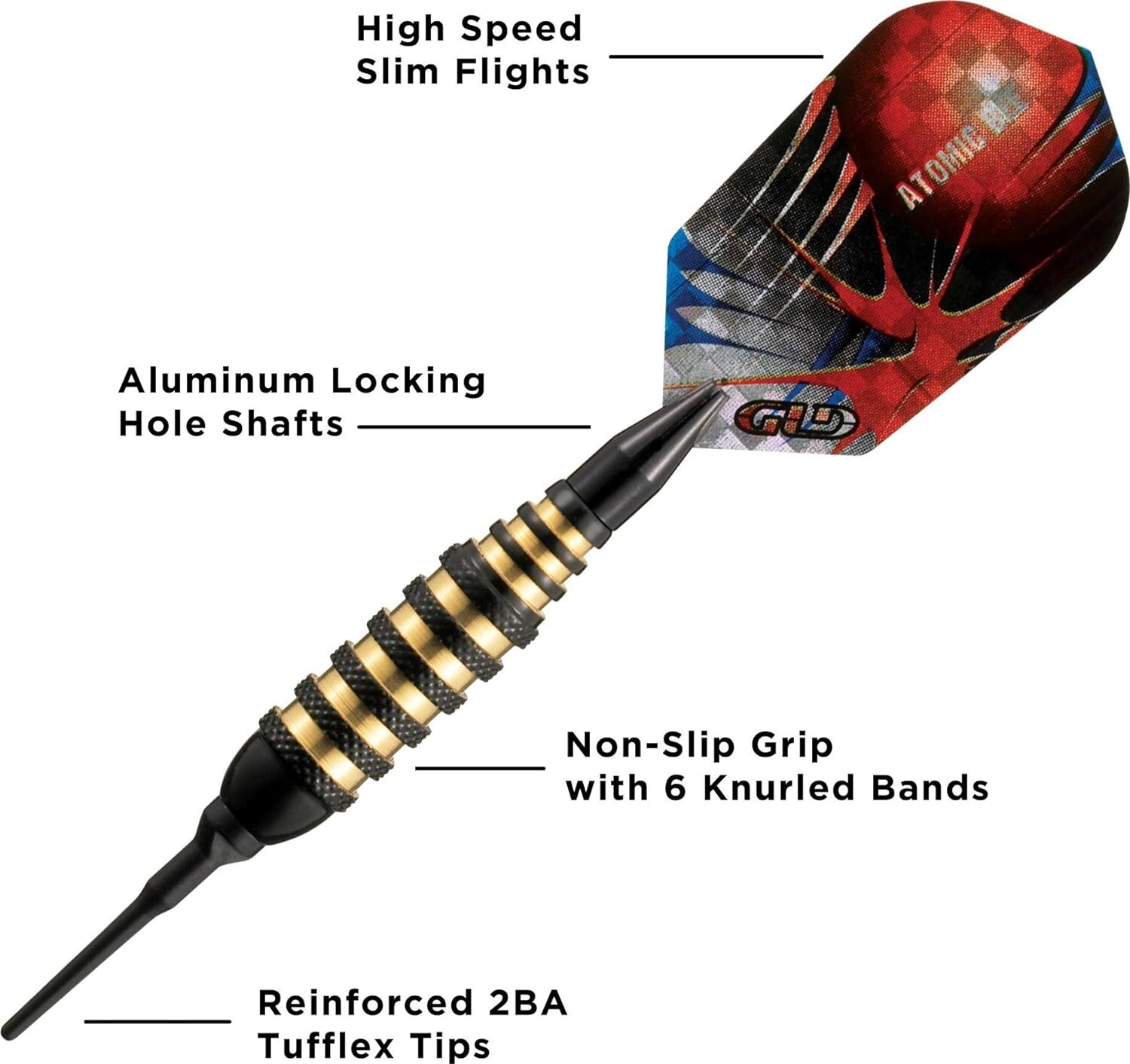 Viper Atomic Bee Soft Tip Darts, Black, 16 Grams