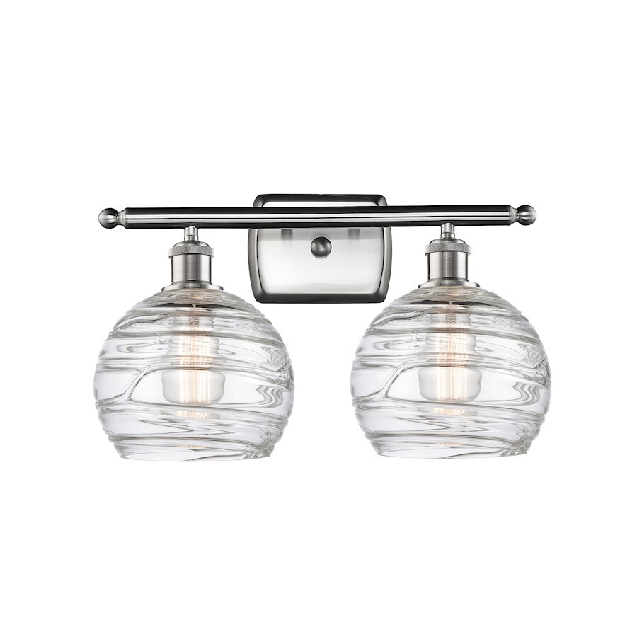 Innovations 2W 1213-8 Deco Swirl 2-Lt Bath, BS Nickel/Clear - 516-2W-SN-G1213-8