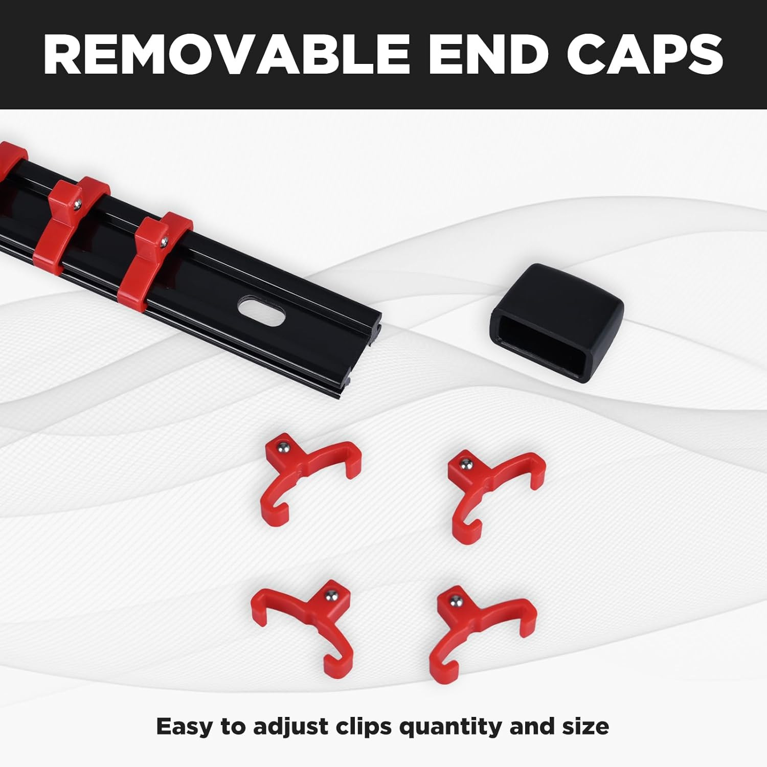 6PCS Socket Organizer Set, 1/4", 3/8", 1/2" Socket Holder Rails with Clips