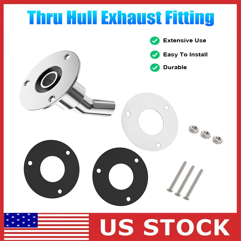 316 Stainless Steel Thru Hull Exhaust Fittings 24mm Pipe Tube for Diesel Heaters