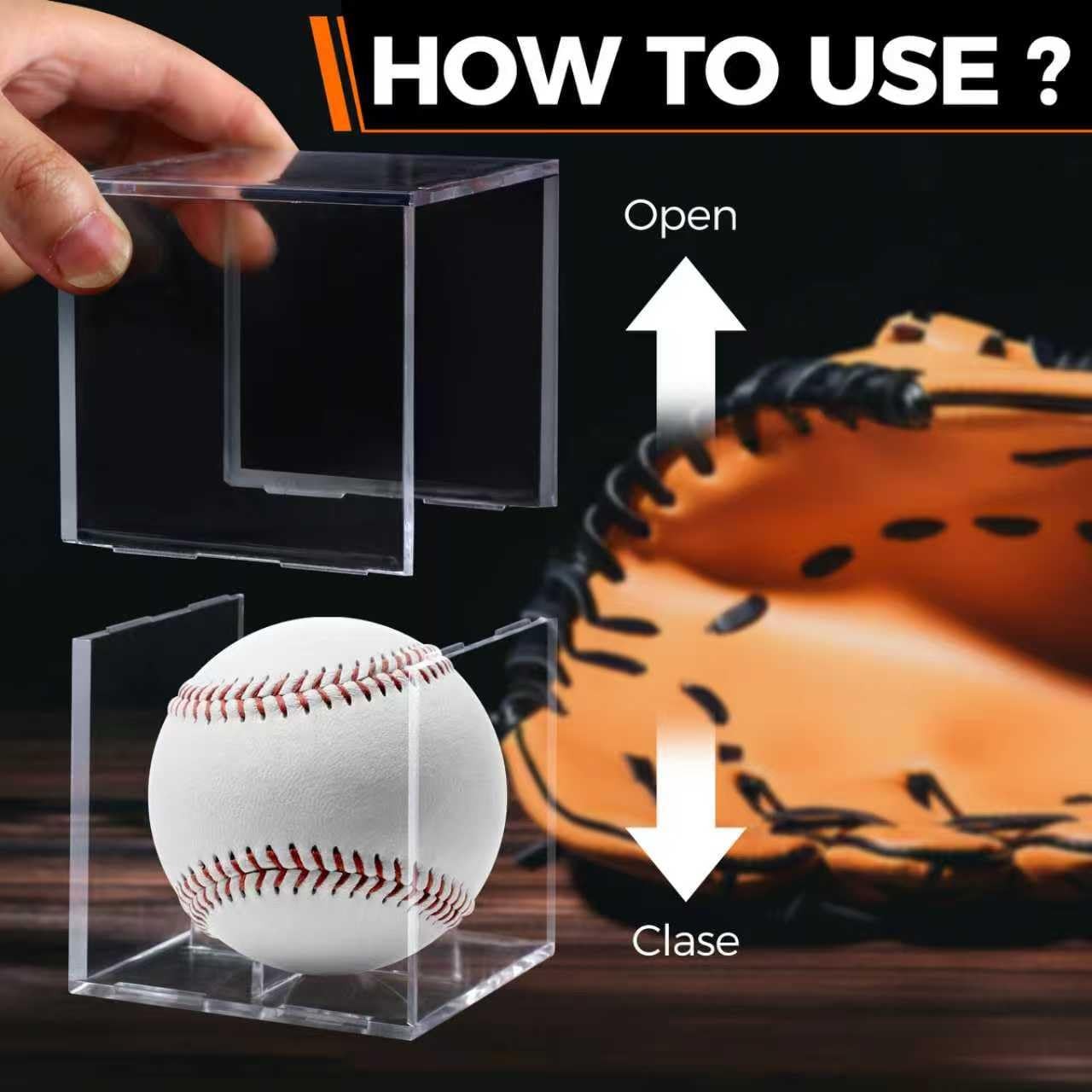2 Pack Baseball Display Case, UV Protected Acrylic Baseball Holder Display ca...