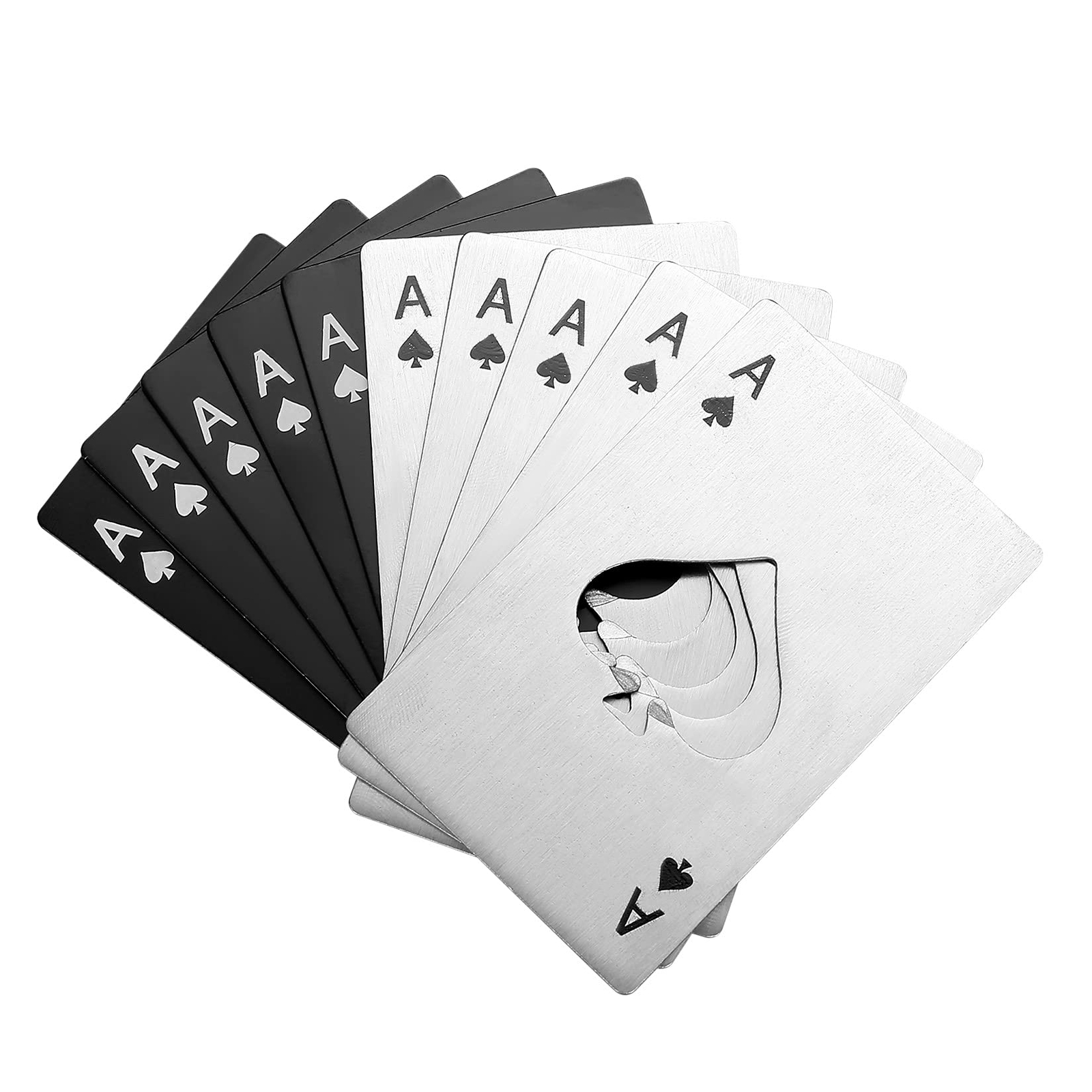 10 Pack Stainless Steel Poker Card Bottle Openers Metal Bottle Can Openers