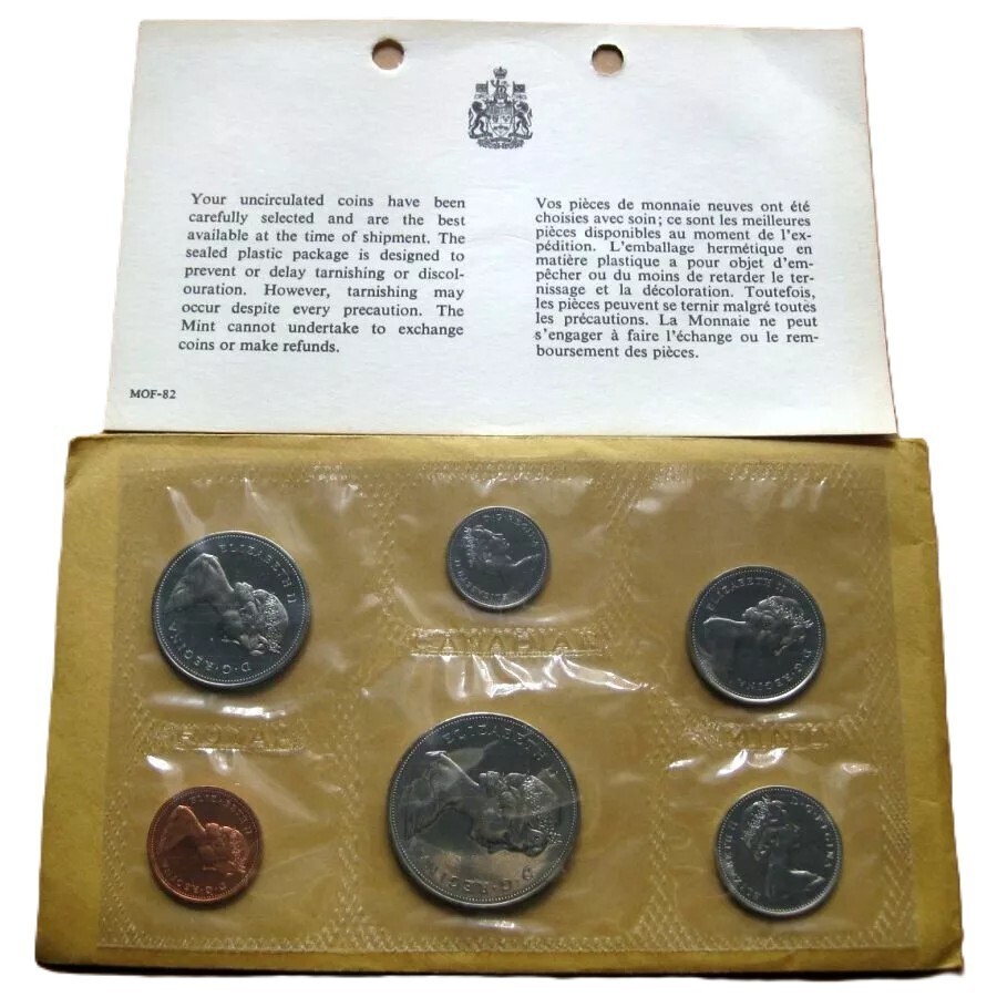 1968 Canada 6-Coin Uncirculated Mint Set - Gem UNC Condition with Envelope