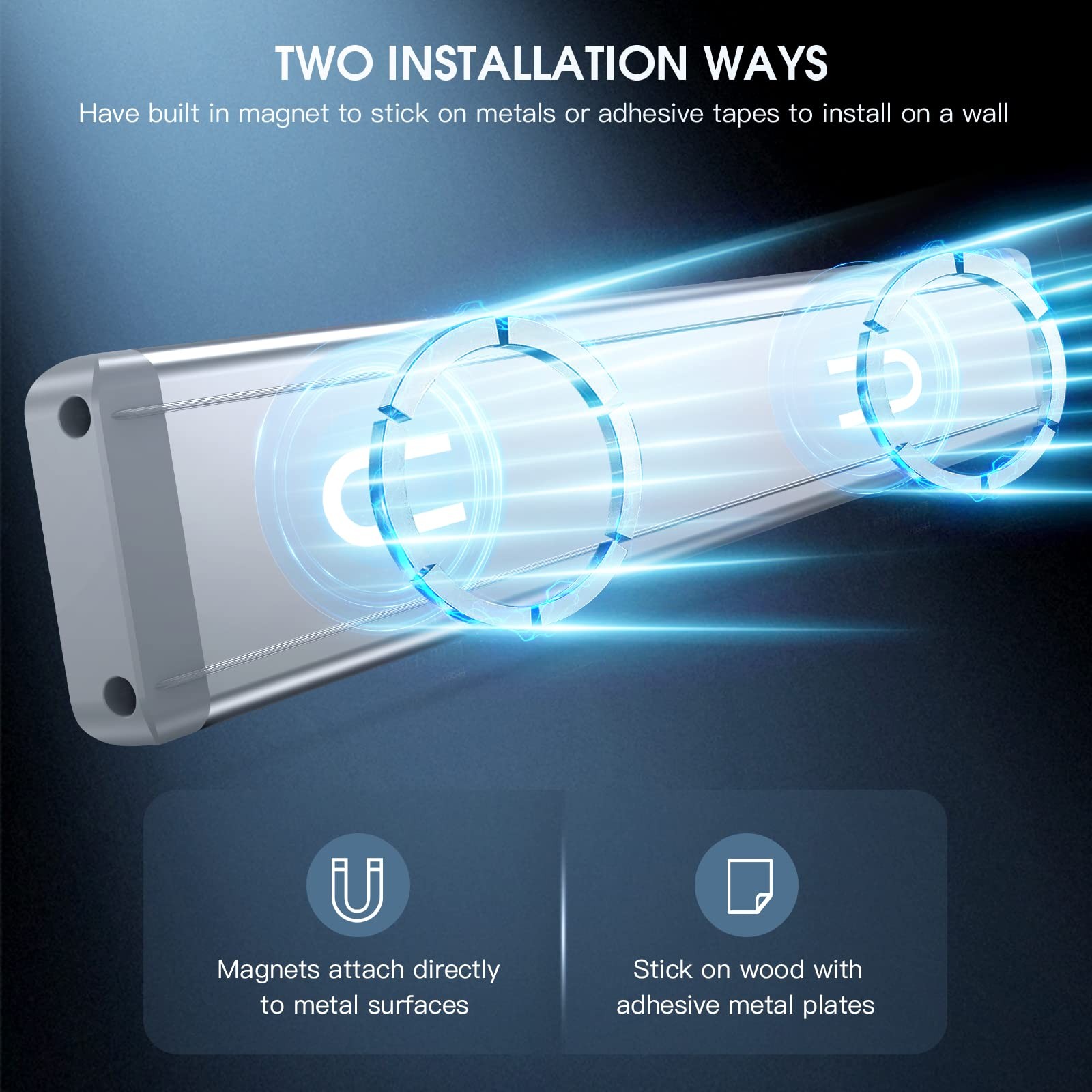 MCGOR 10IN Under Cabinet Lights 2PK Rechargeable Motion Sensor Magnetic