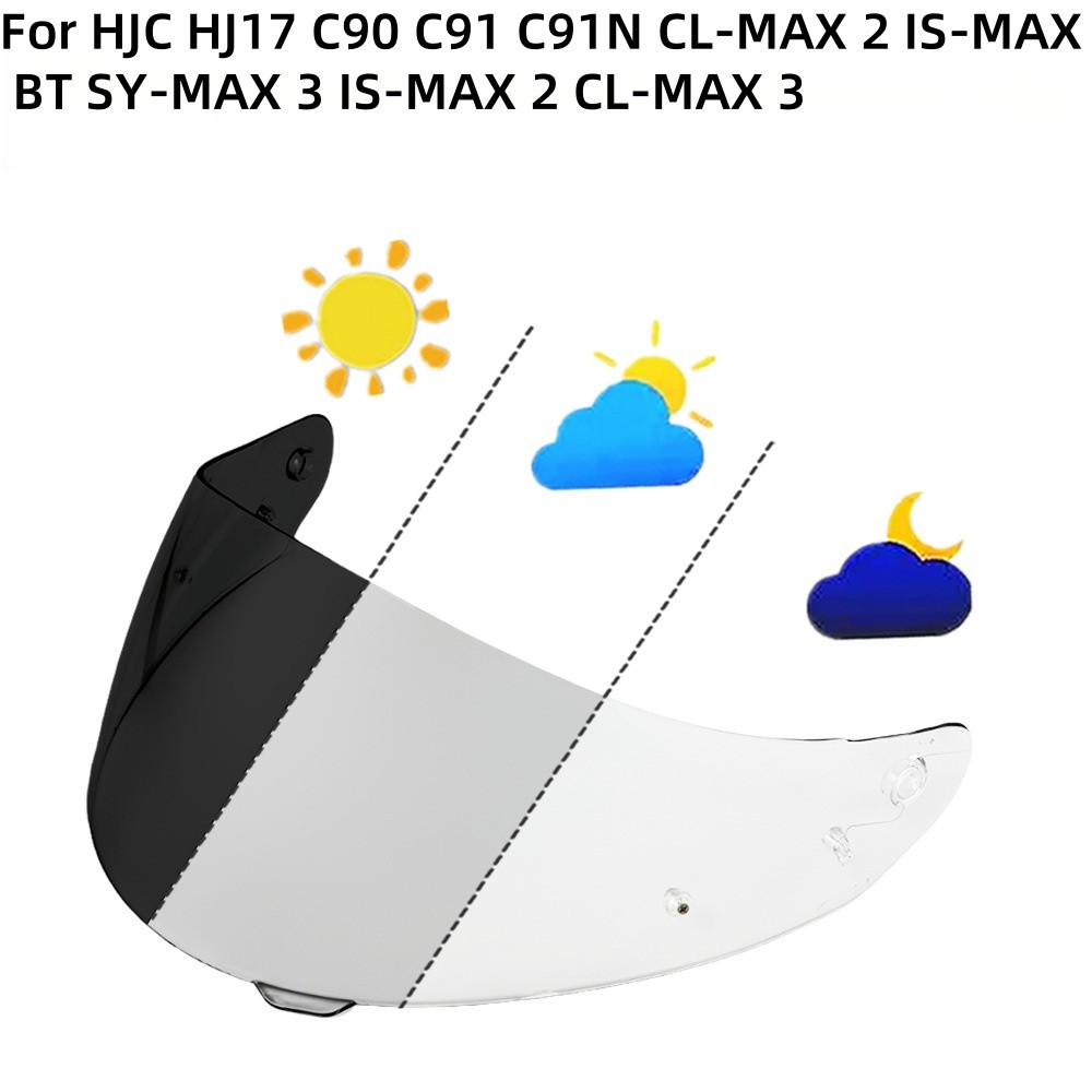 Photochromic Visor Lens For HJC HJ17 C90 C91 C91N CL-MAX 2/3 IS-MAX2/BT SY-MAX 3
