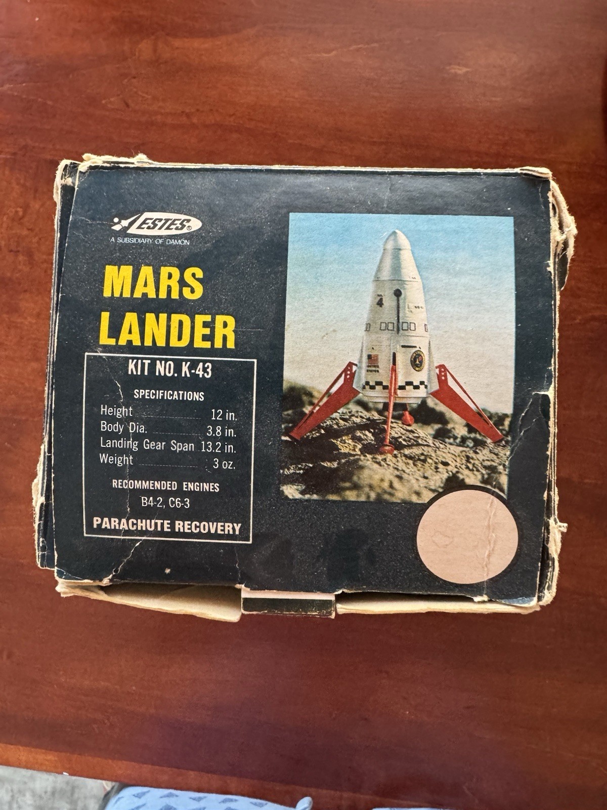 Estes Mars Lander Flying Model Kit K-43 Original Box Only