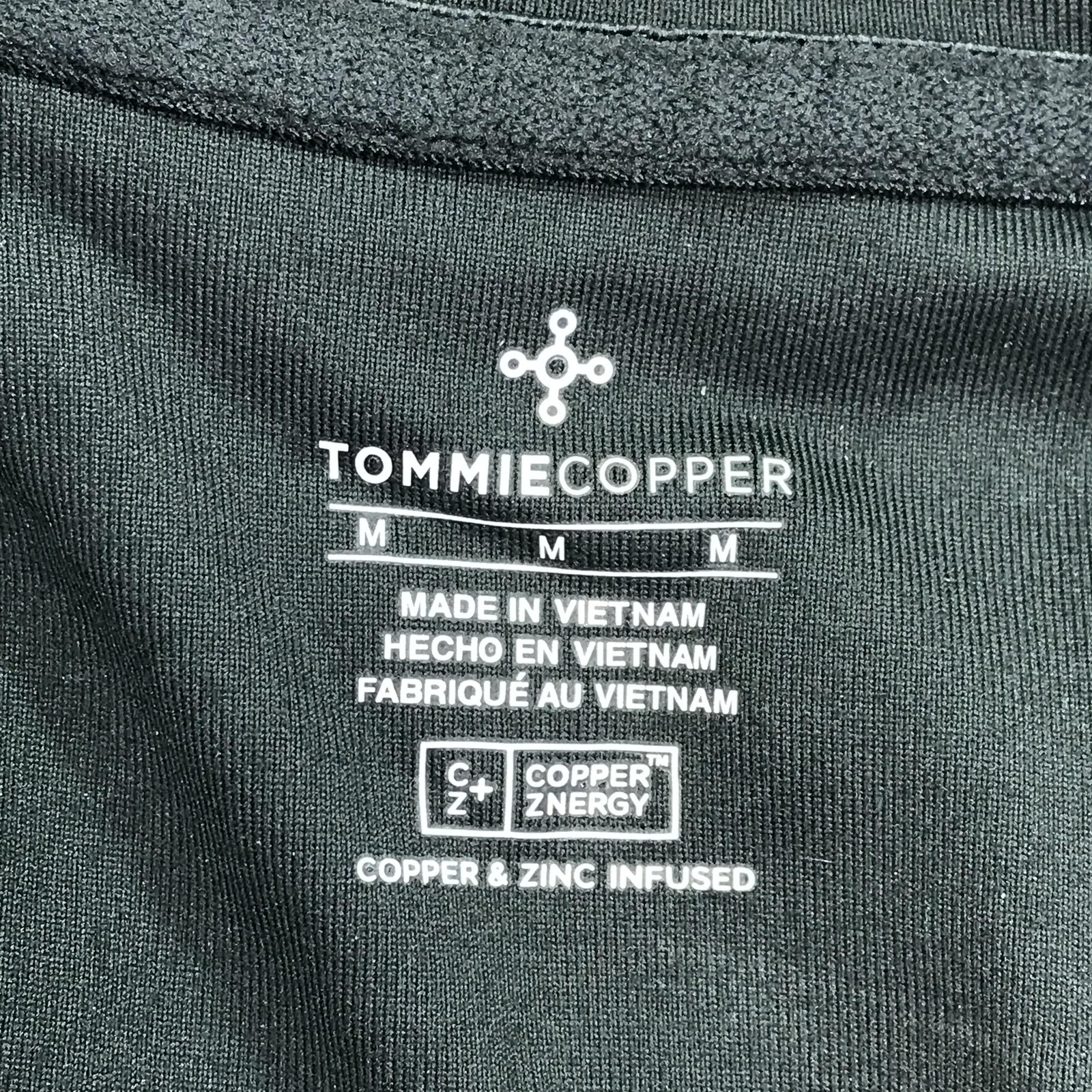 Tommie Copper Mens Medium Black Compression Shirt Lower Back Support Zip Top