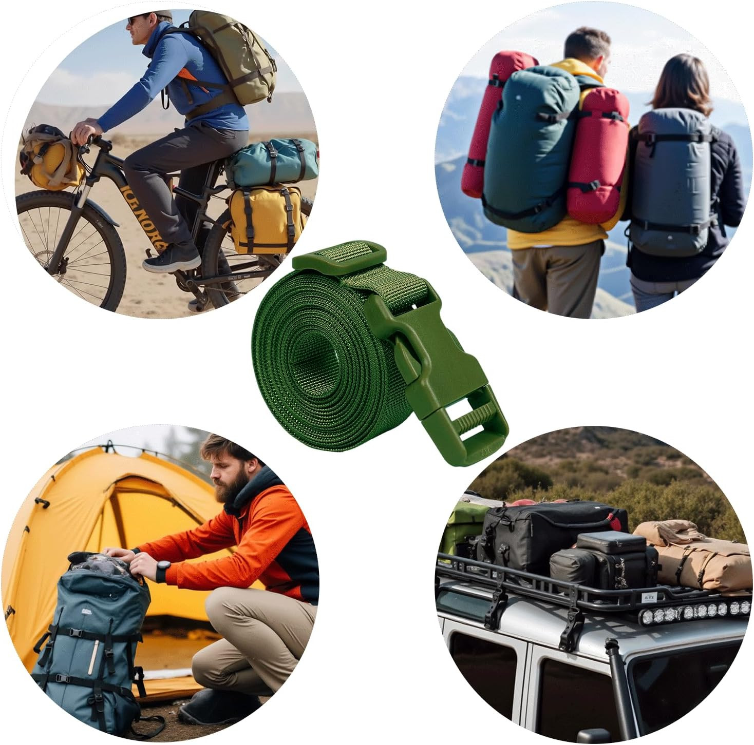 Backpack Accessory Strap Luggage Straps Cover Strap Sleeping Bag Strap with B...