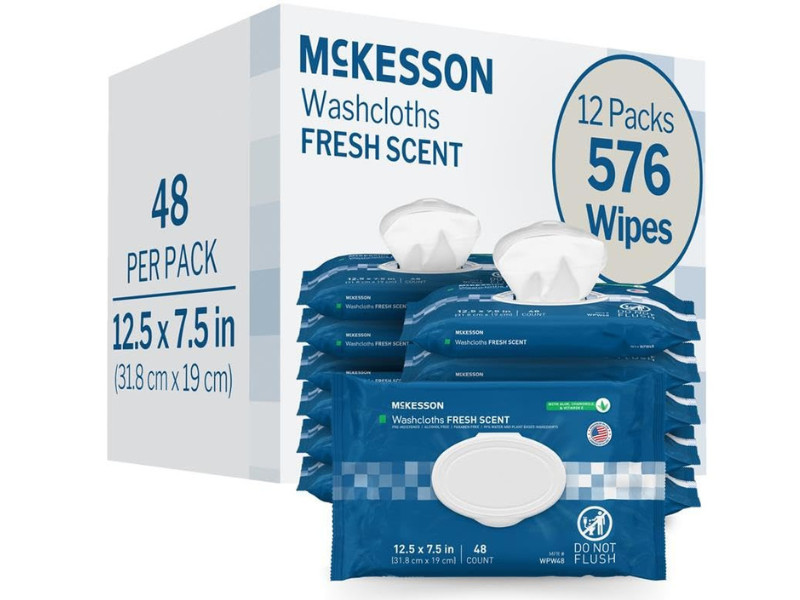 McKesson Personal Cleansing Wipe 7.5 x 12.5" WPW48 12 Pack 576 Wipes