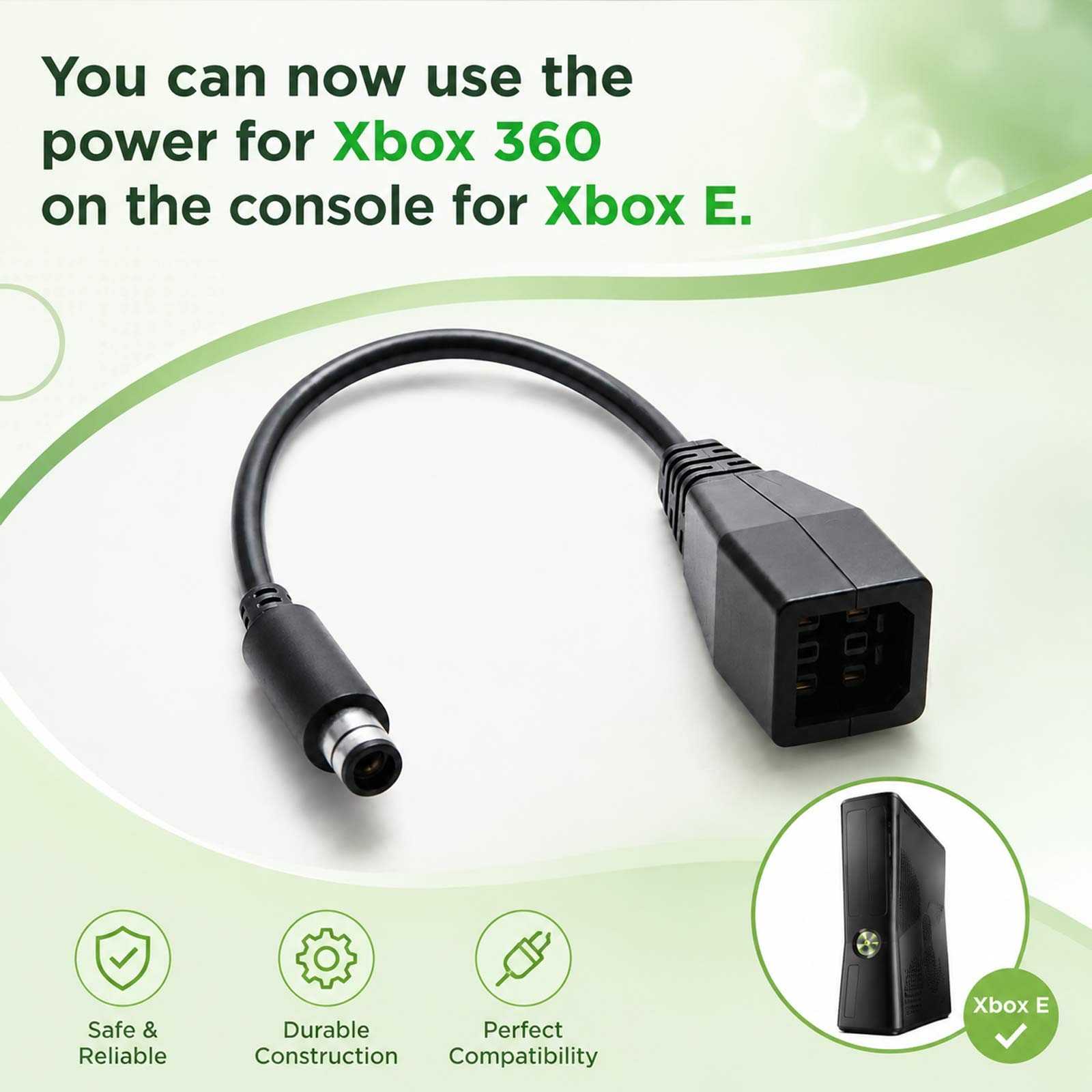 AC Power Supply Converter Cable Wire Lightweight For Xbox 360/For Xbox 360 E