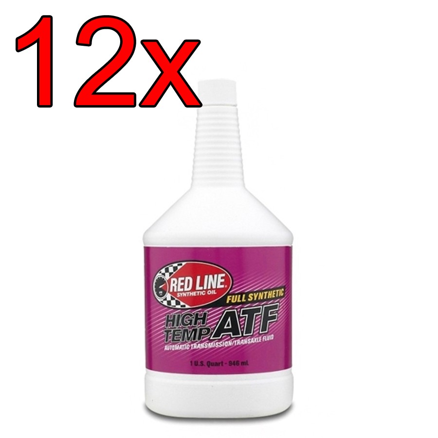 [Case of 12] Red Line Full Synthetic High Temp ATF Auto Tranny Fluid Oil 1 Quart