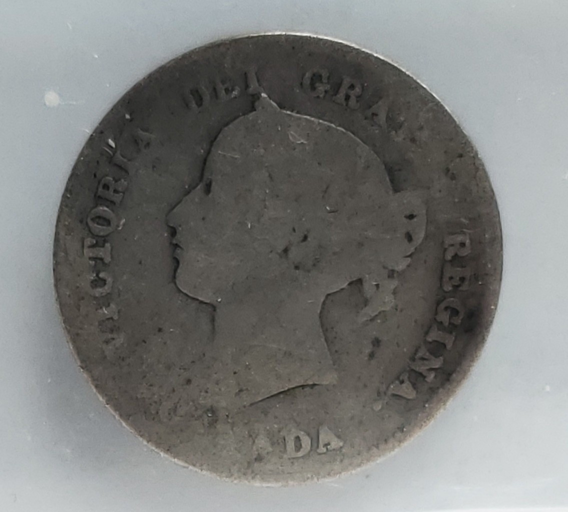1875H SD - CANADA SILVER FIVE 5 CENTS - G4