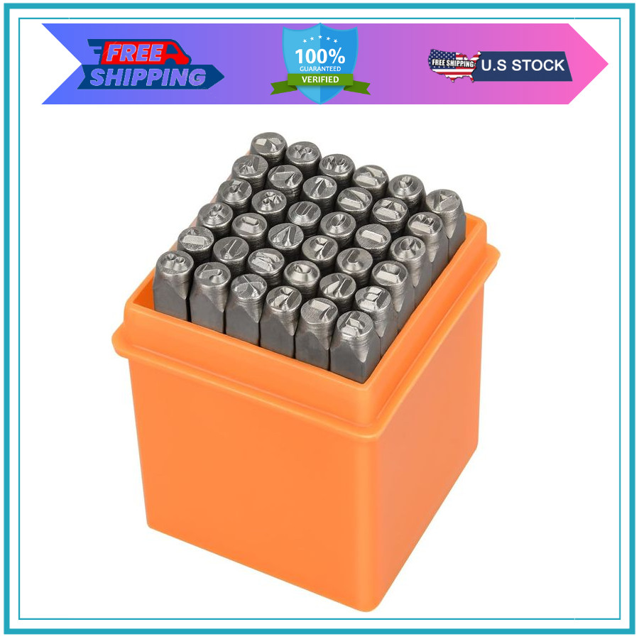 37Pcs Metal Stamping Kit, 3Mm(1/8) Number and Letter Stamp Set, Include Artisti