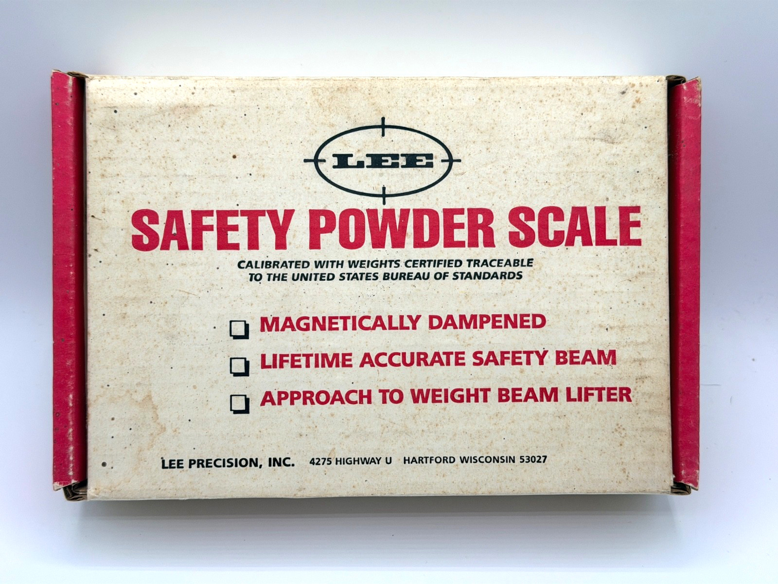 Lee Precision 90681 Safety Magnetic Powder Scale - Red - NOS