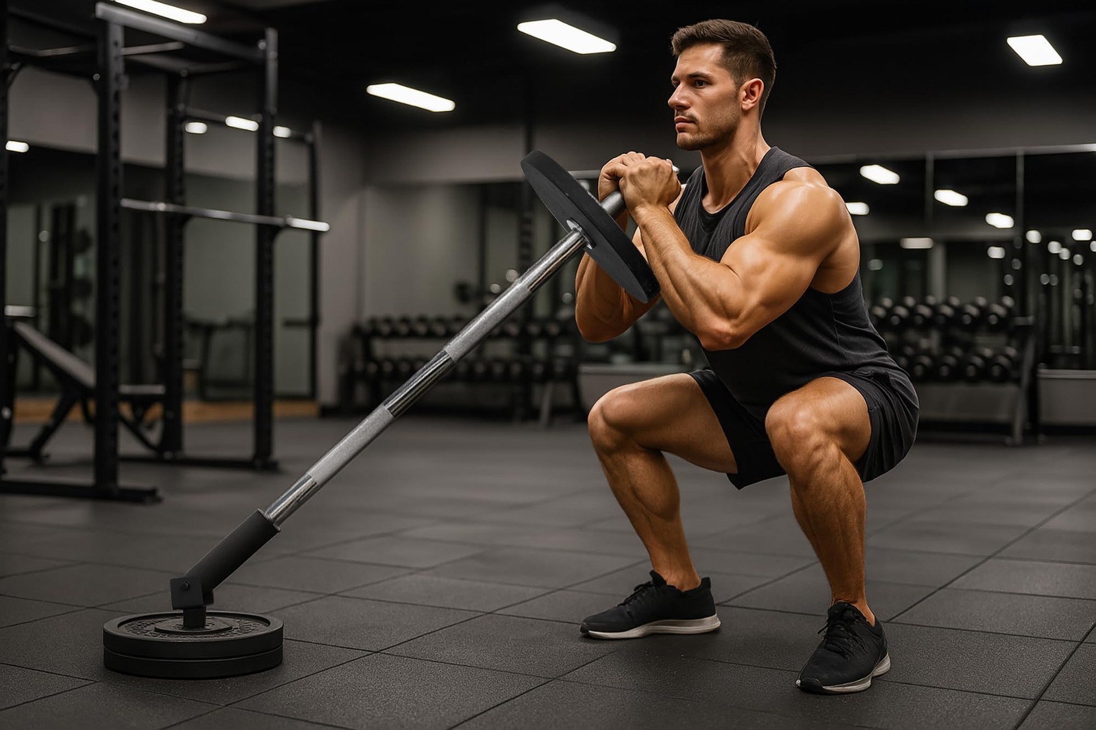 Landmine Base Gym Equipment T Bar Row Attachment for Barbell Workouts