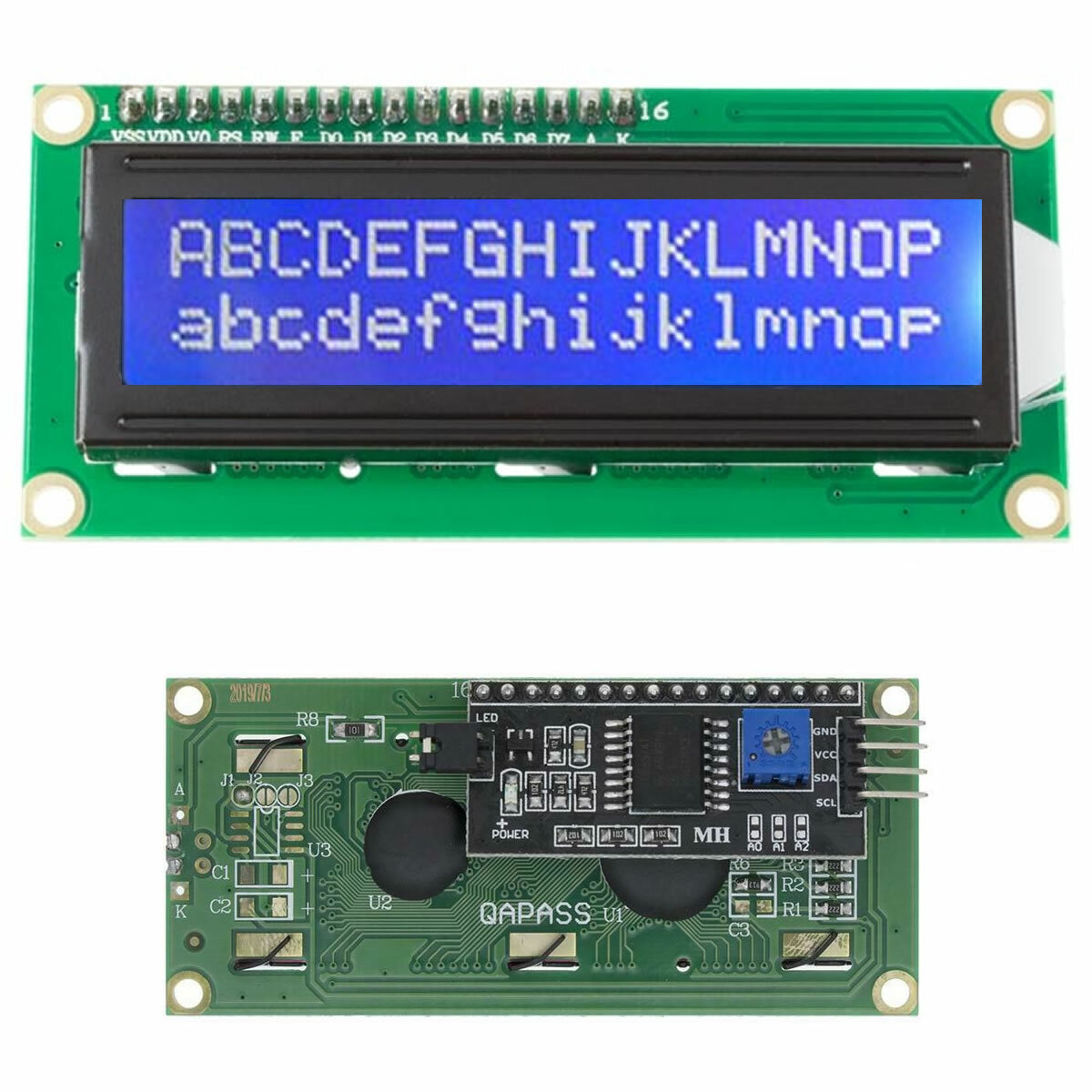 2PCS 1602 BLUE LCD HD44780 With IIC I2C Serial Interface Adapter Modules Display