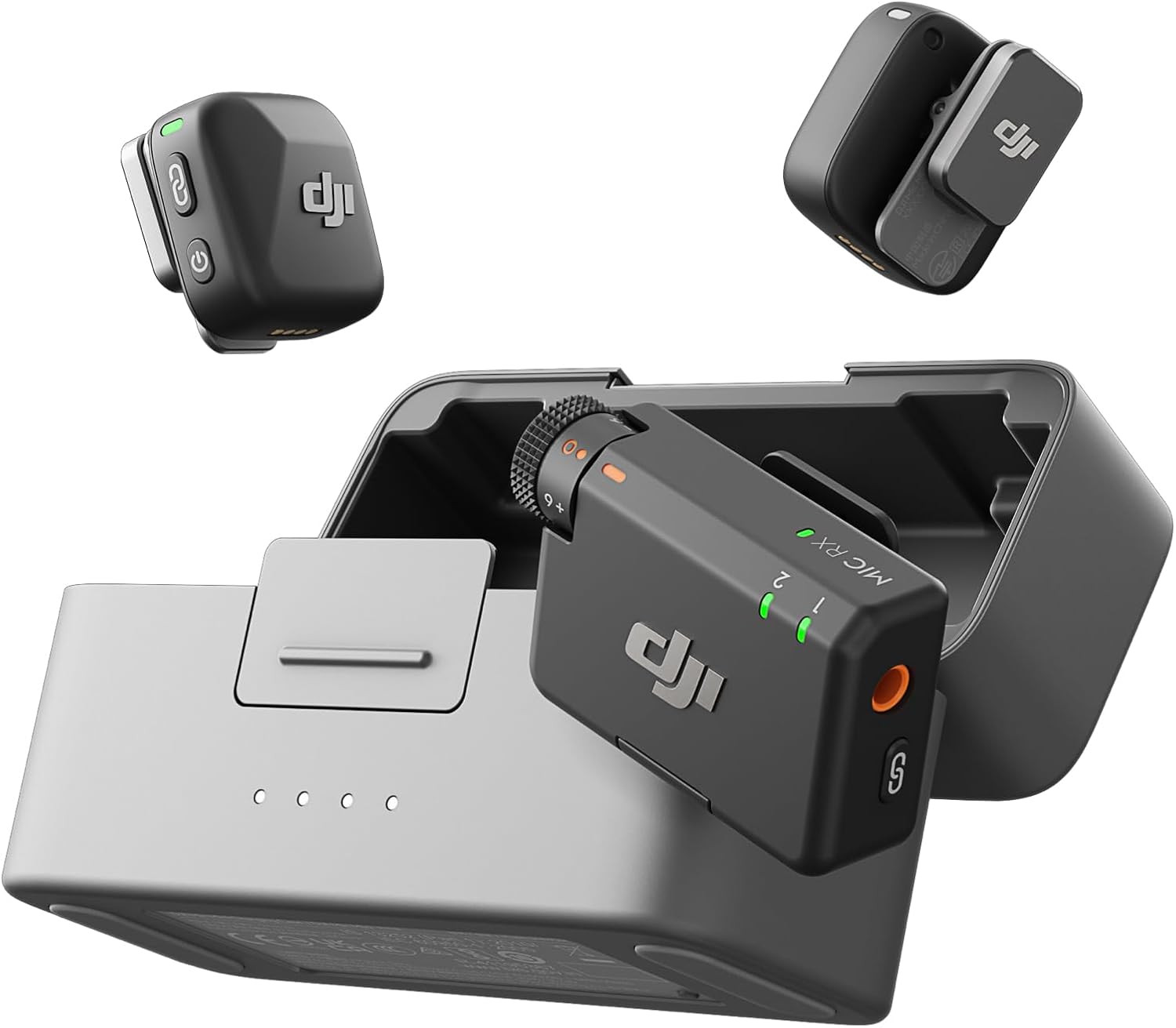 DJI Mic Mini (2 TX + 1 RX + Charging Case), Wireless Microphone for Iphone/Camer