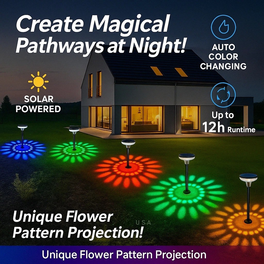 2/4PC Solar Garden Lights Outdoor LED Waterproof Landscape Lawn Pathway Lamp US