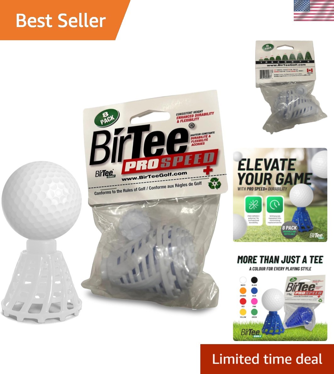 Golf Tees - PRO Speed Plus with Flexibility & Durability - 8 Pack. Indoor Gol...
