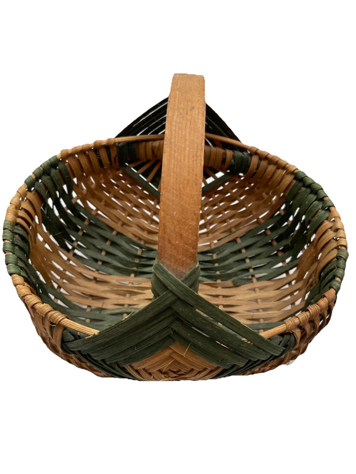Vtg Hand Woven Medium Buttocks Basket Signed