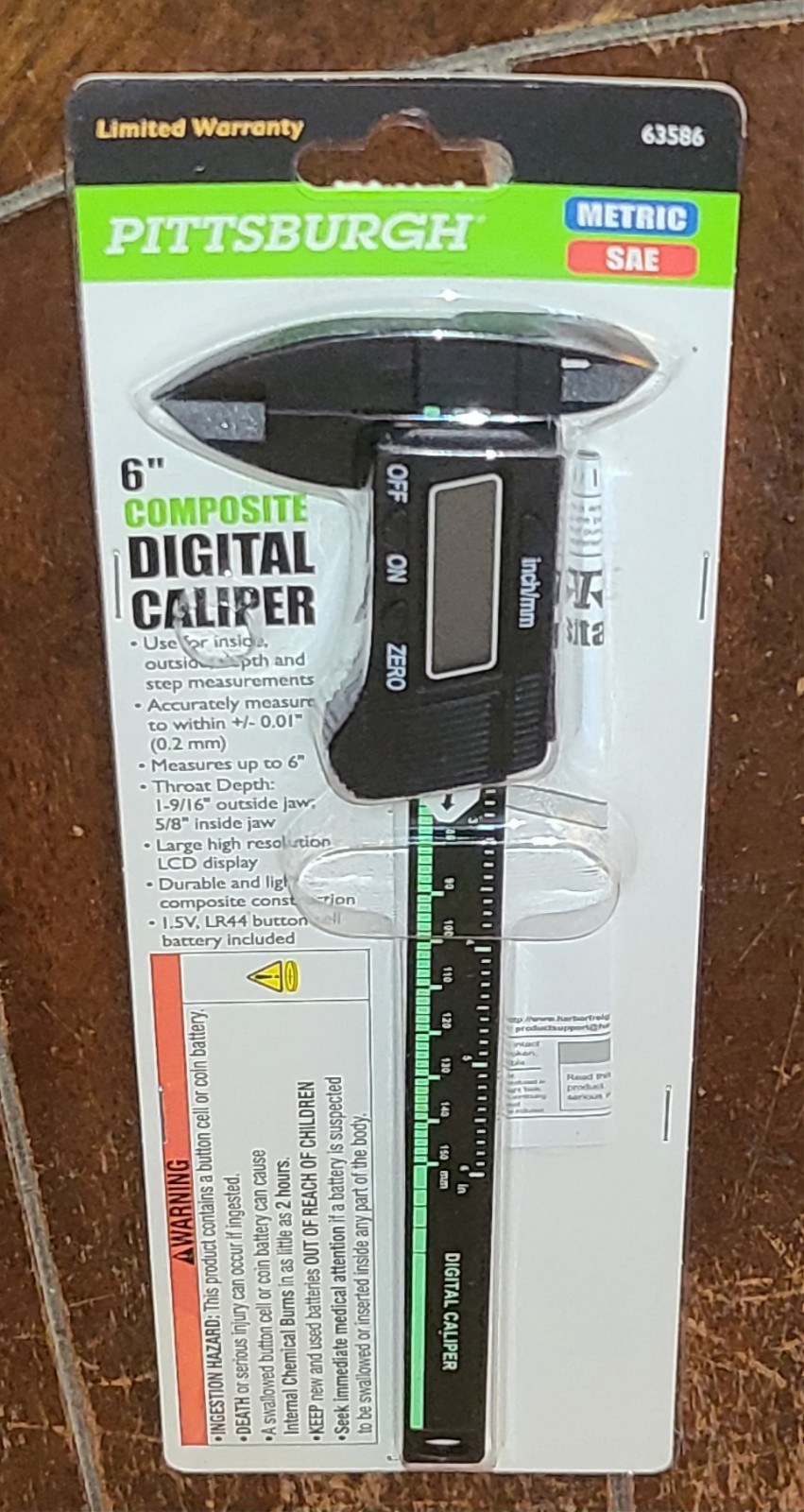 PITTSBURGH 6" Composite Digital Caliper (Metric/SAE) #63586