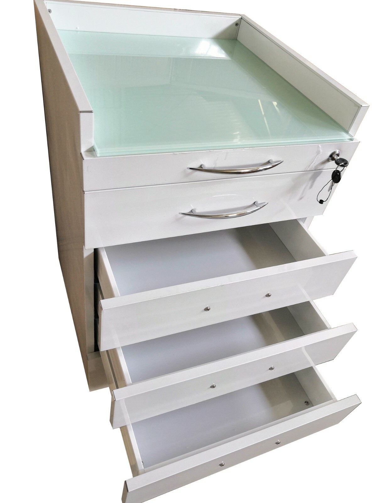 5 Drawers Mobile Cabinet Cart Dental Assistant Storage Cart Stainless Steel New