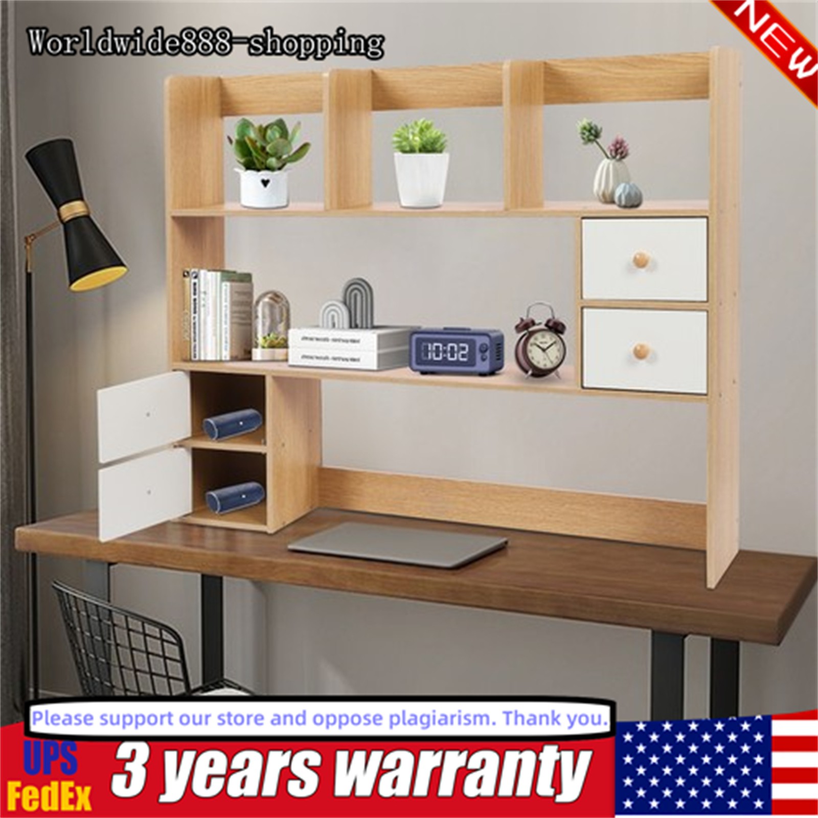 4-Cabinet Desktop Organizer 3kg Capacity Office Storage Rack Book Desktop Rack