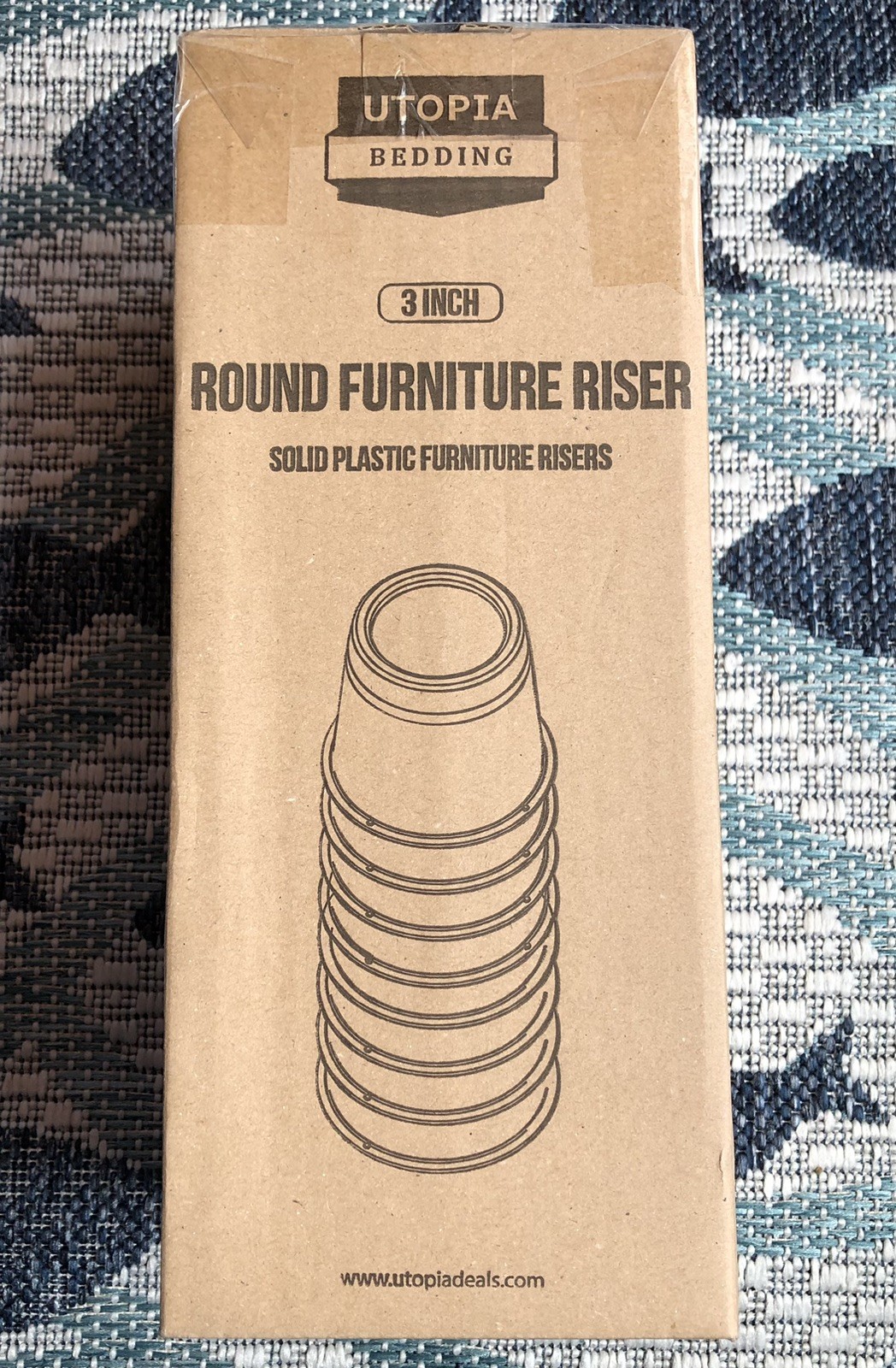 NEW Bed Risers 3” 8 Pack Round Furniture Risers Anti-Slip with Rubber Pad