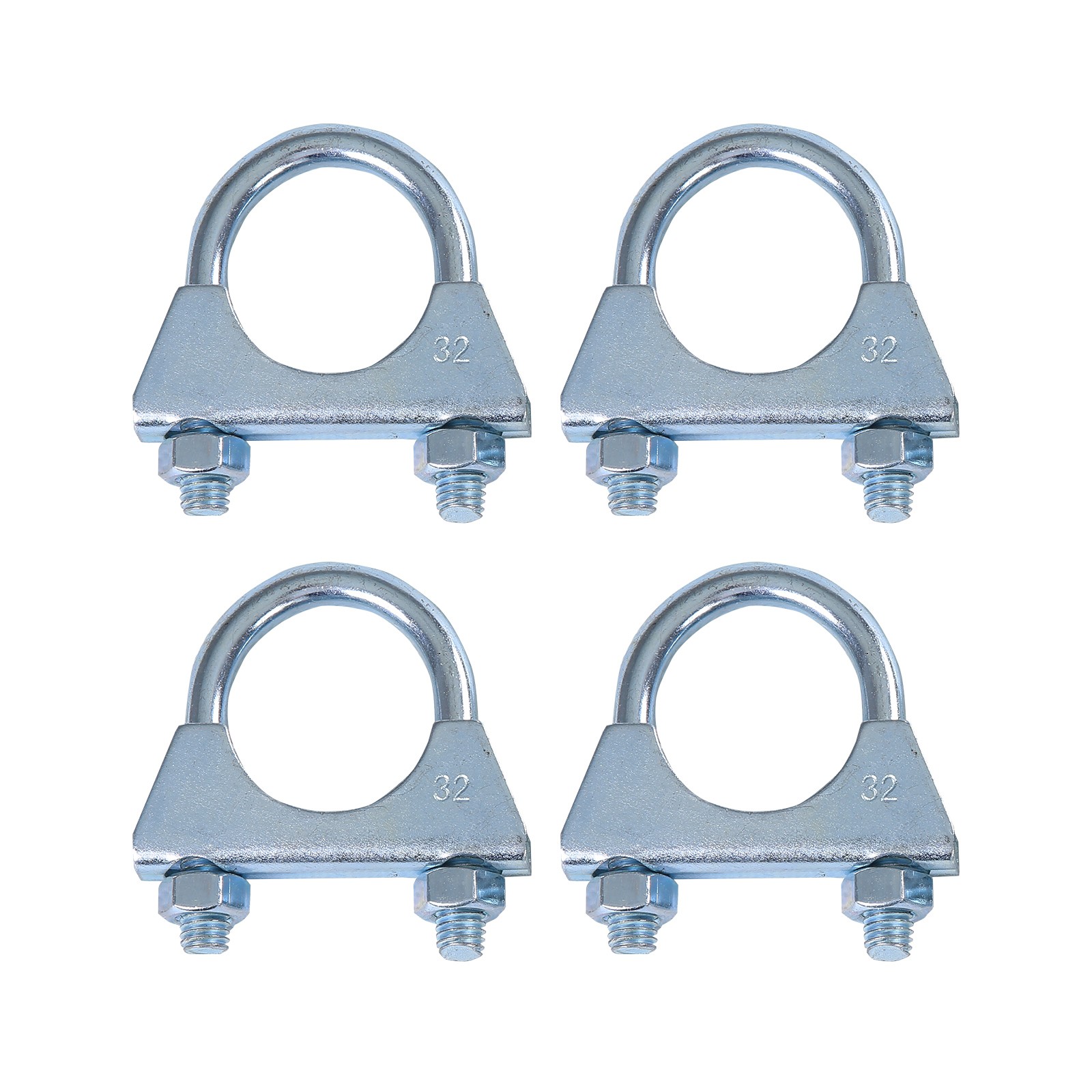 4 PACK 1 1/4" Exhaust Clamps U Bolt Saddle Muffler Clamp for 1.25 Pipe