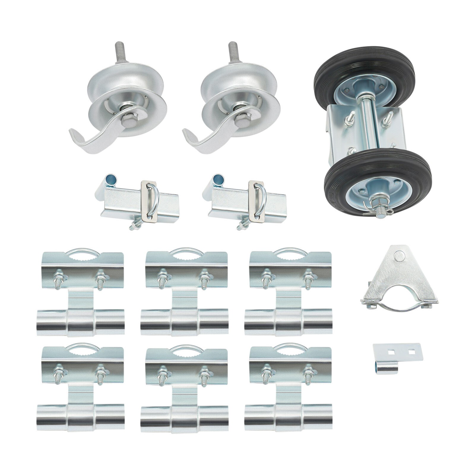 Heavy-Duty Sliding Gate Hardware Kit Double Wheel Rollers Galvanized 600 lb
