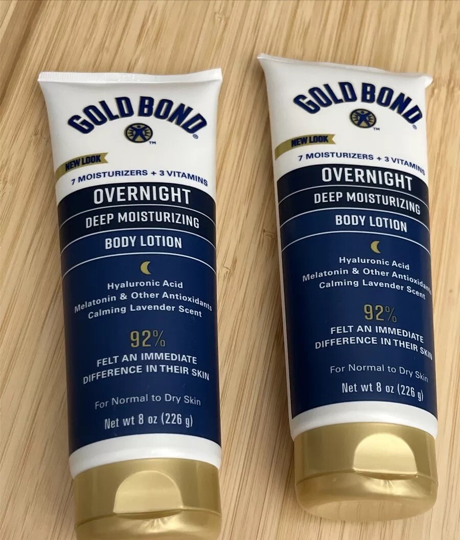 2)GOLD BOND ULTIMATE OVERNIGHT DEEP MOISTURIZING SKIN THERAPY LOTION 8 OZ. NEW!