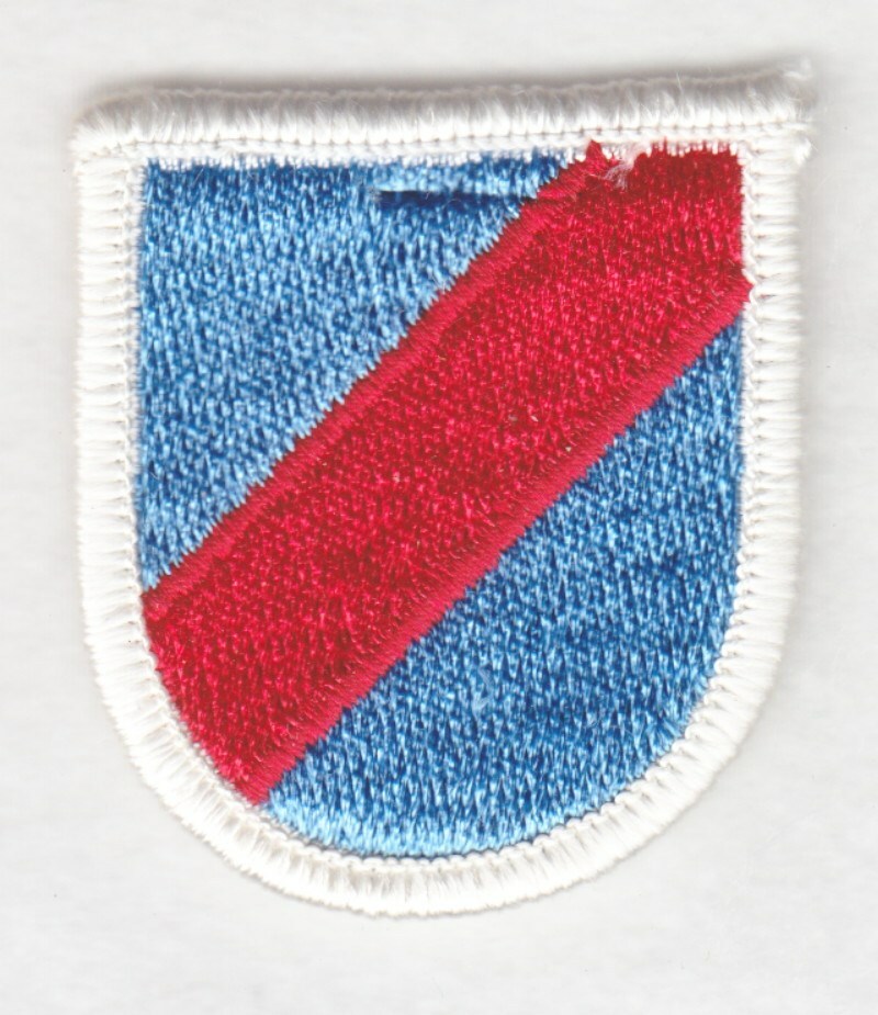 Army Beret Patch:  20th Special Forces Group - merrowed edge, wide band