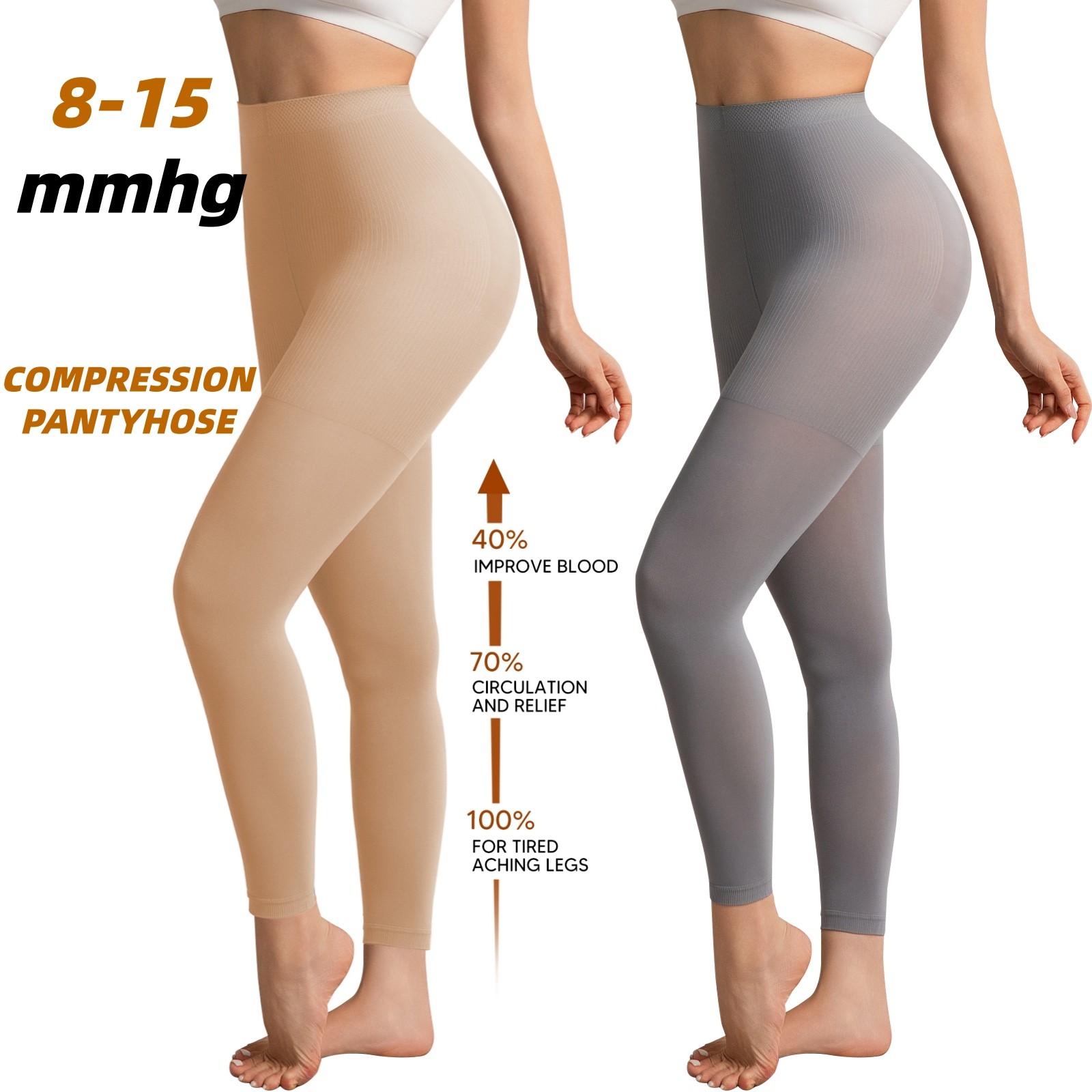Compression Pantyhose for Women 8-15mmHg Graduated Compression Stockings S-XXL