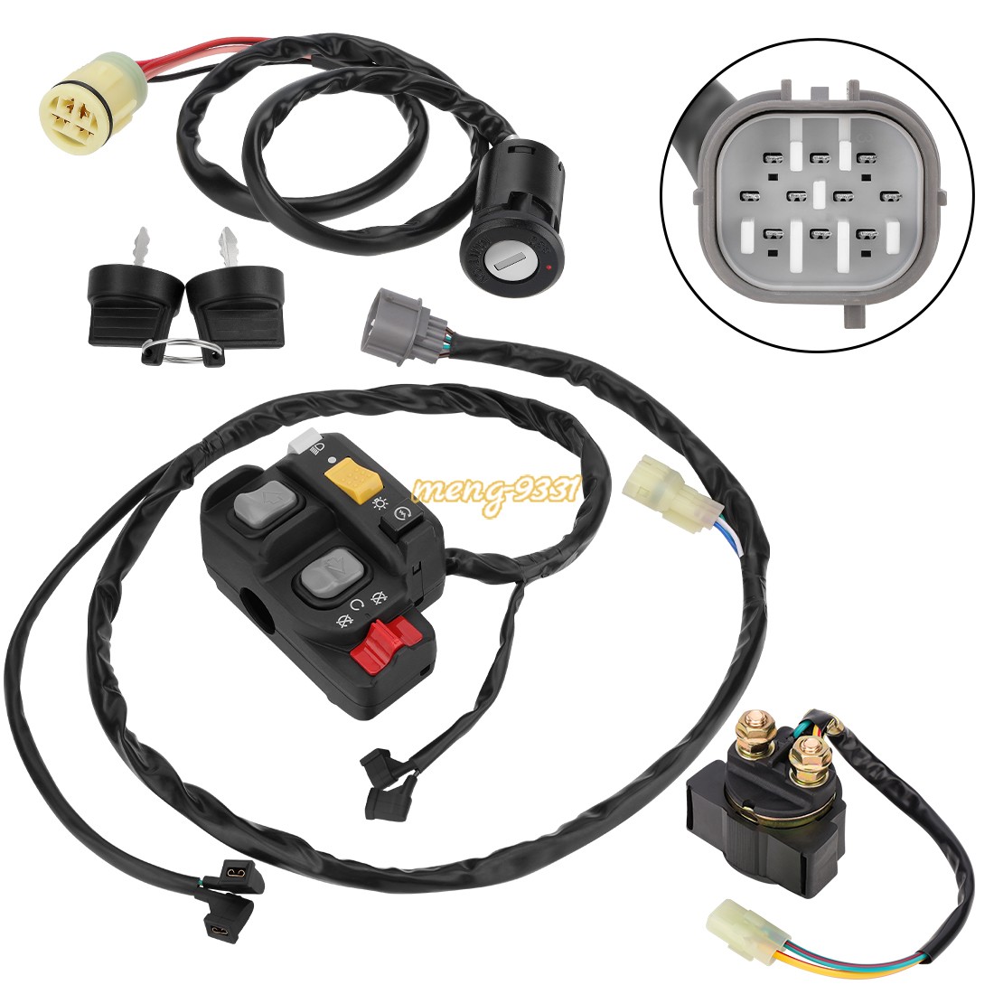 Left Handlebar Key Starter Relay Switch Kit for Honda Rancher 350 TRX350FE/TE 06