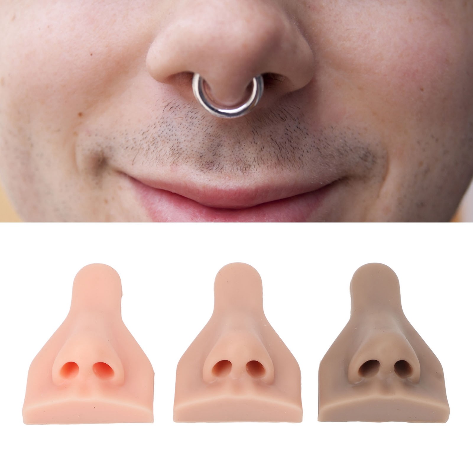 3Pcs Silicone Nose Model Soft Flexible For Practicing Suture Trending