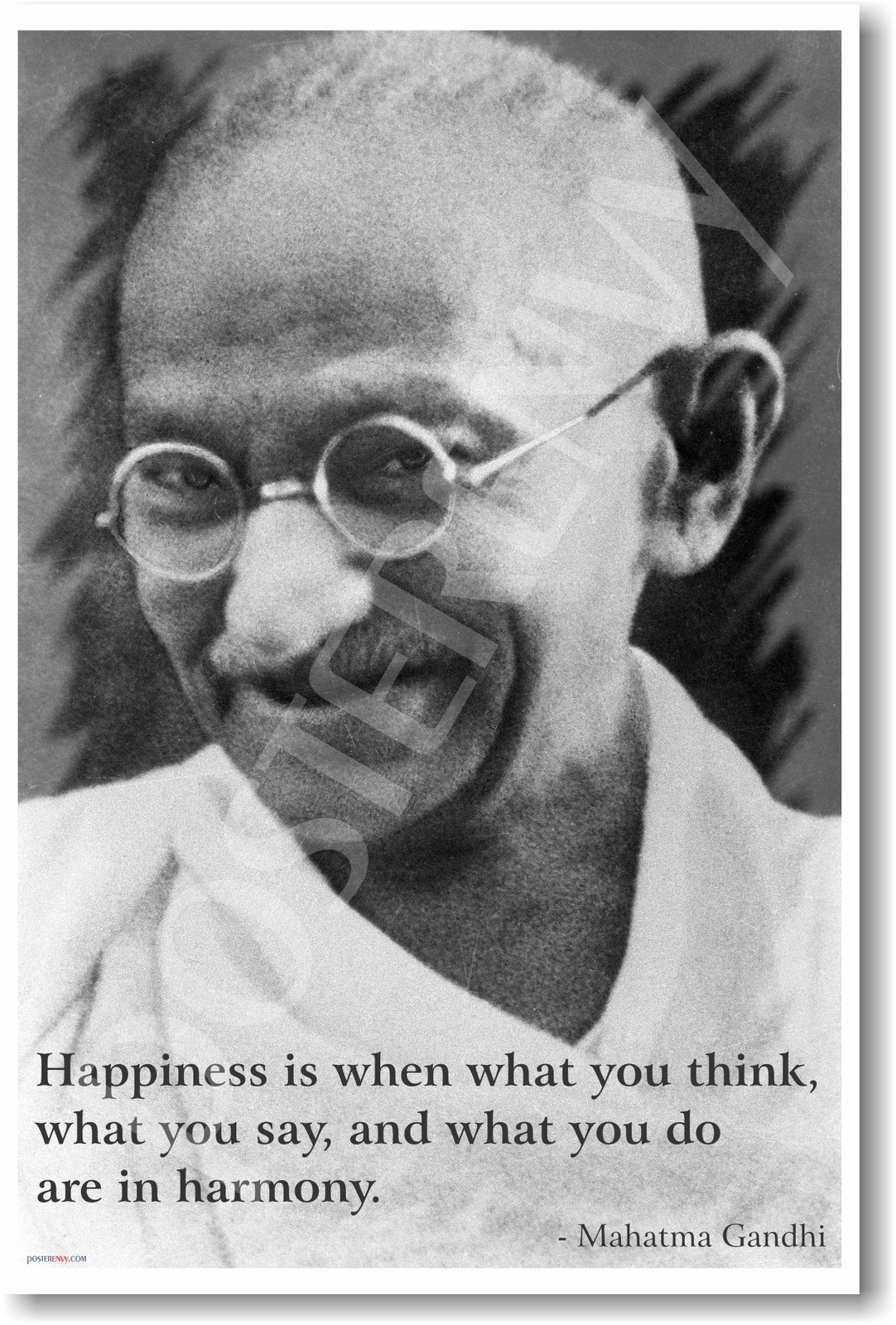 "Happiness Is When..." - Gandhi - NEW Indian Famous Person - Peace POSTER