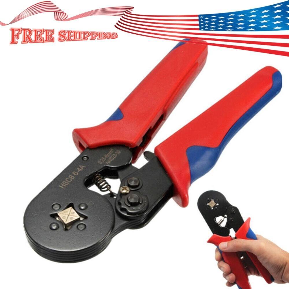 0.25-6mm² AWG23-10 Self Adjusting Ratcheting Ferrule Crimper Pliers HSC8 6-4A