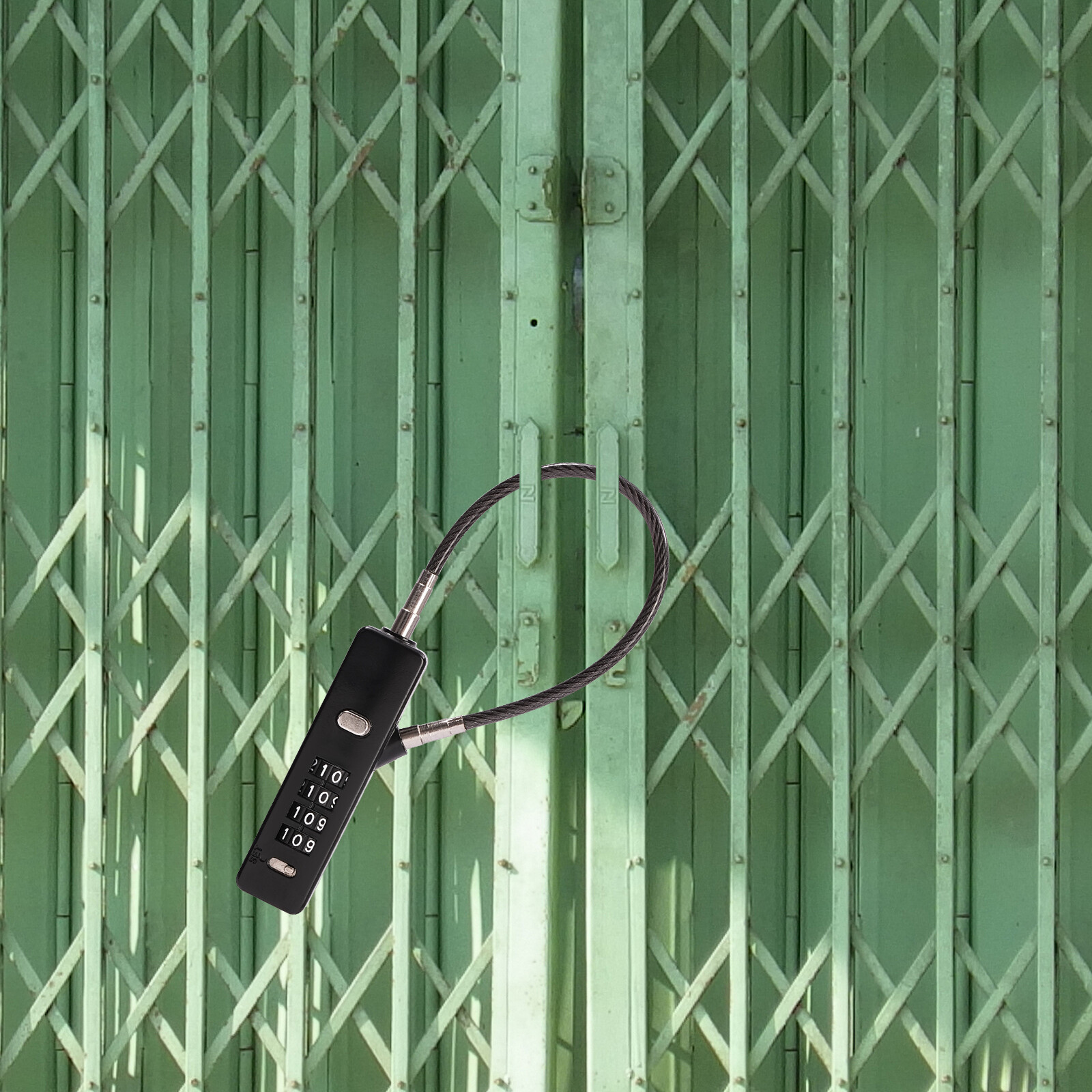 Black Cable Combination Lock 4 Digit Dial Lock with 3* Steel Cables 30/60/120cm