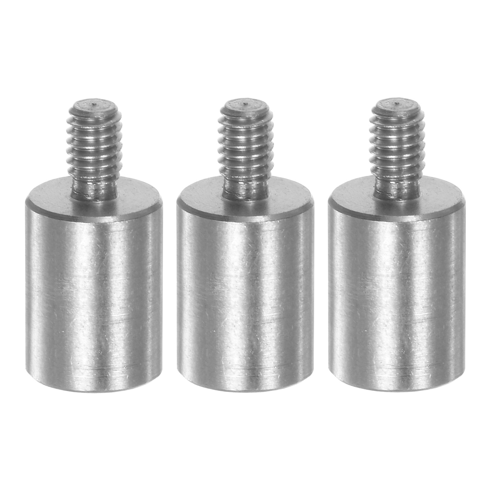 3pcs Flat Contact Points 6mm Dia 8mm Length M2.5 Thread 303 Stainless Steel