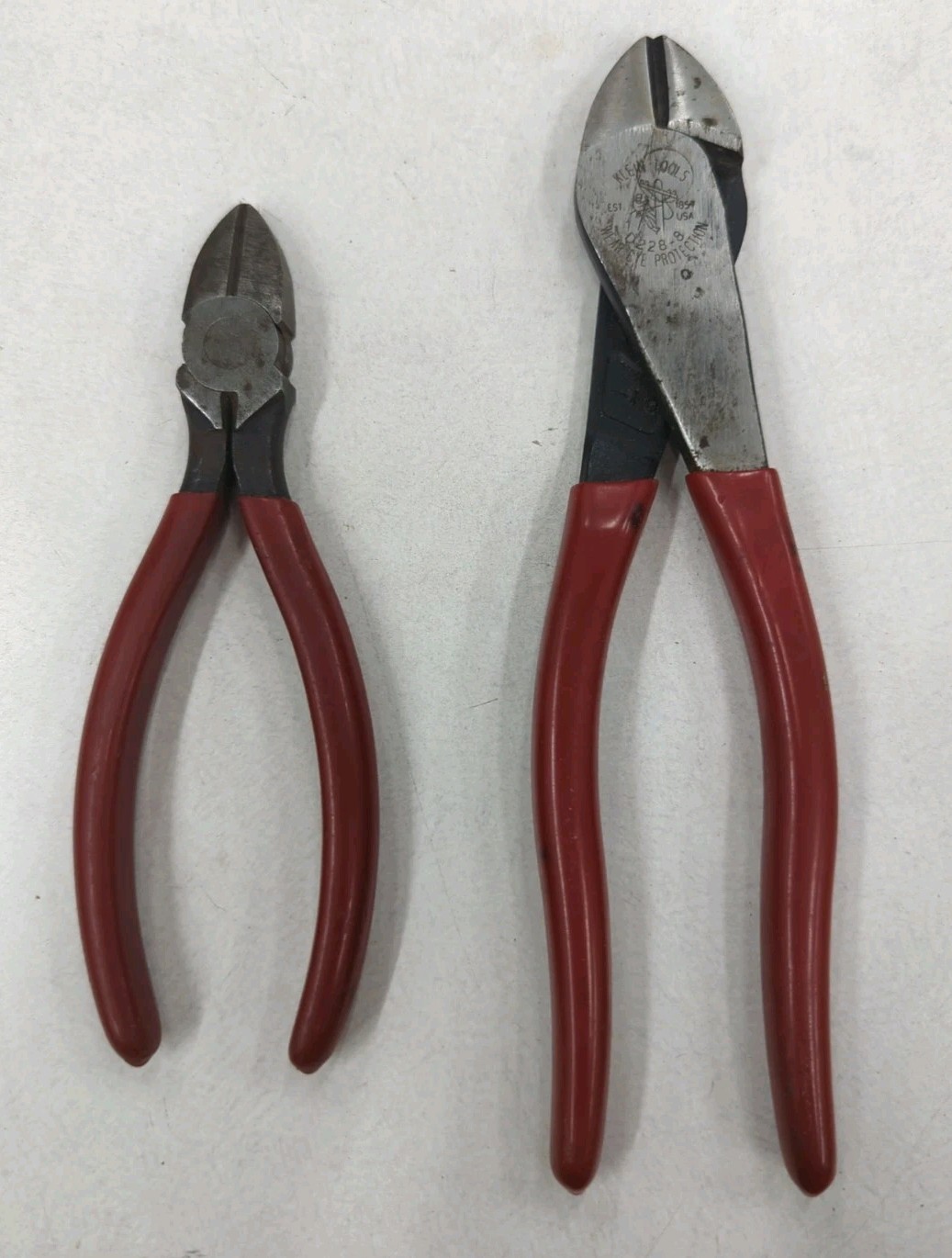2pc Klein Tools D228-8 8" & D252-6 6" Lineman Diagonal-Cutting Pliers Set