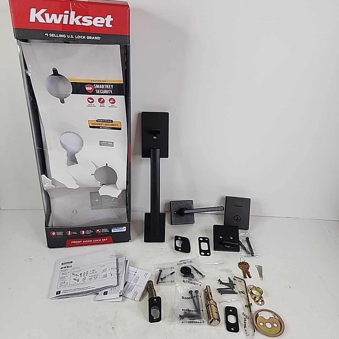 Kwikset San Clemente Handleset Halifax Iron Black 818SCEXHFLSQT514 **READ**