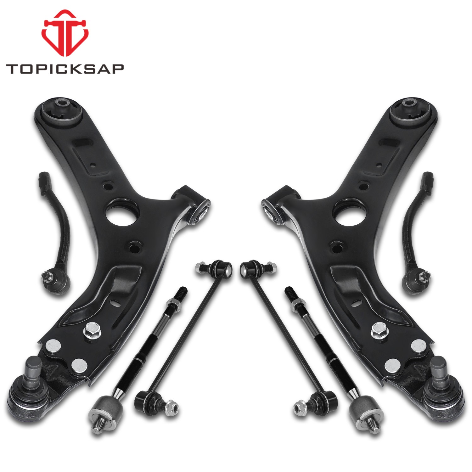 8Pcs Front Control Arm Ball Joint Steering Suspension Kit For 2014-2019 Kia Soul