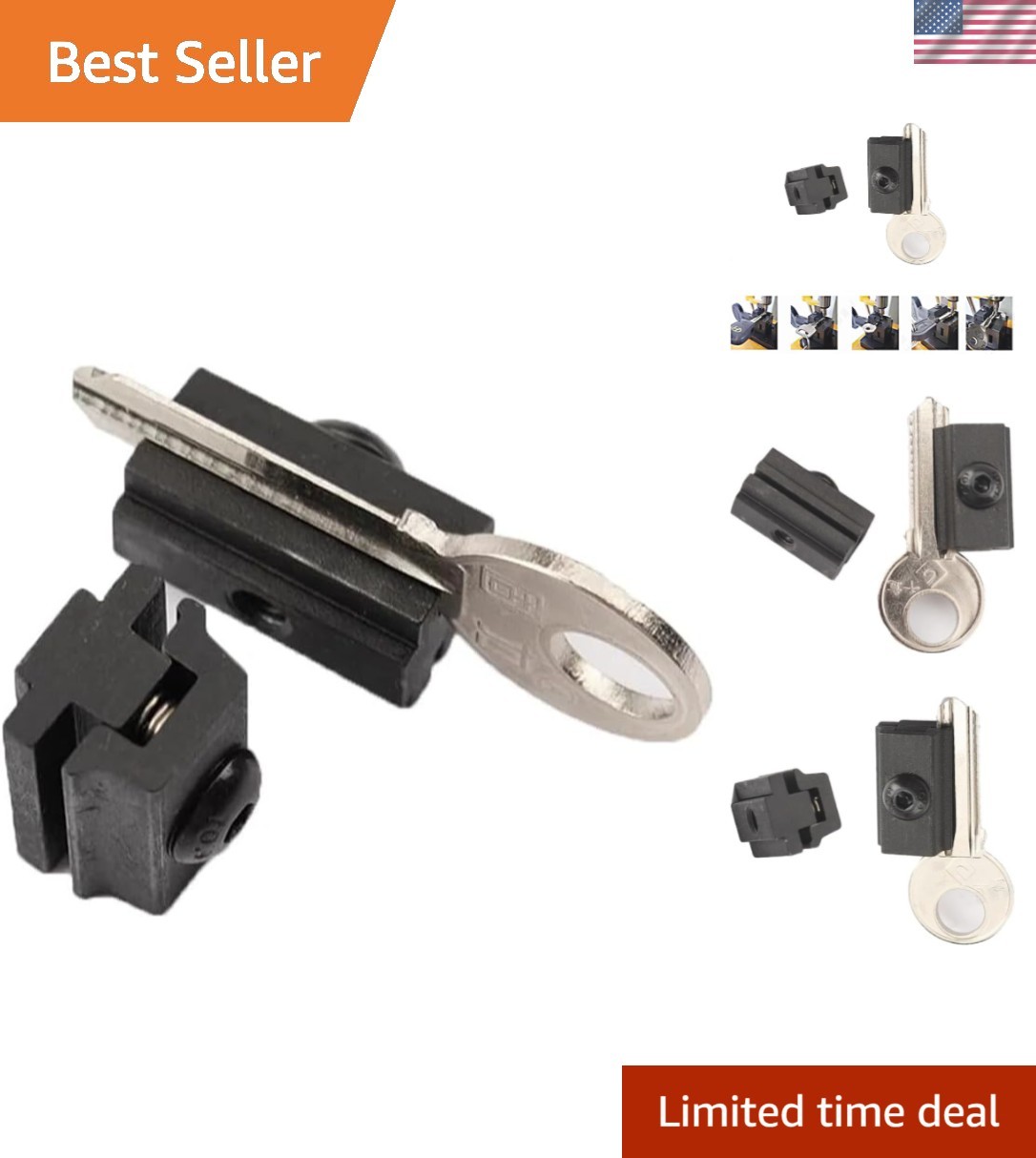 Vertical Key Clamp 1 Set, Black Hardened Metal with Precision Tooth Opening f...
