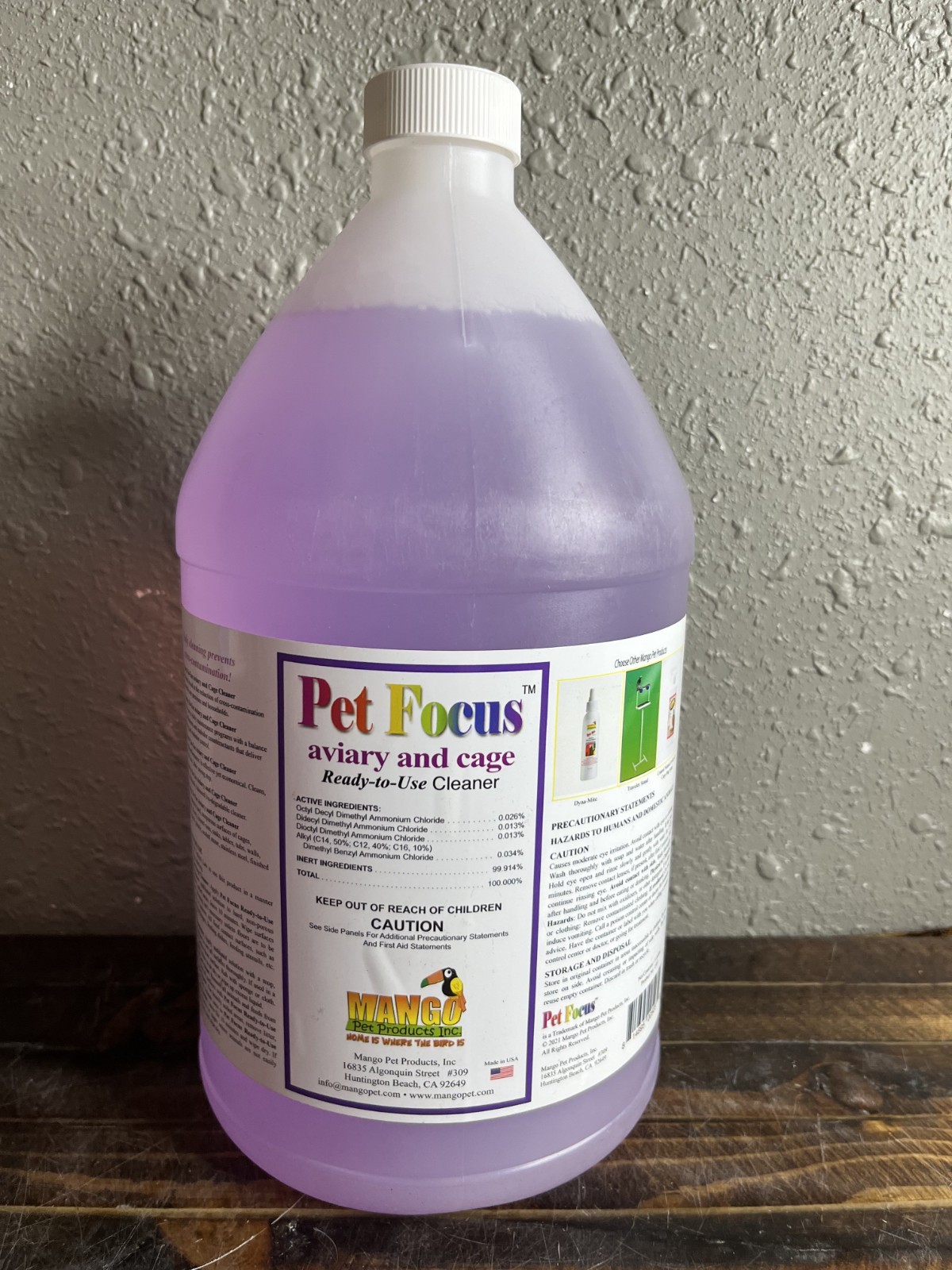 Mango Pet Focus Aviary and Cage Ready-to-Use Cleaner 1 Gallon Bird Safe