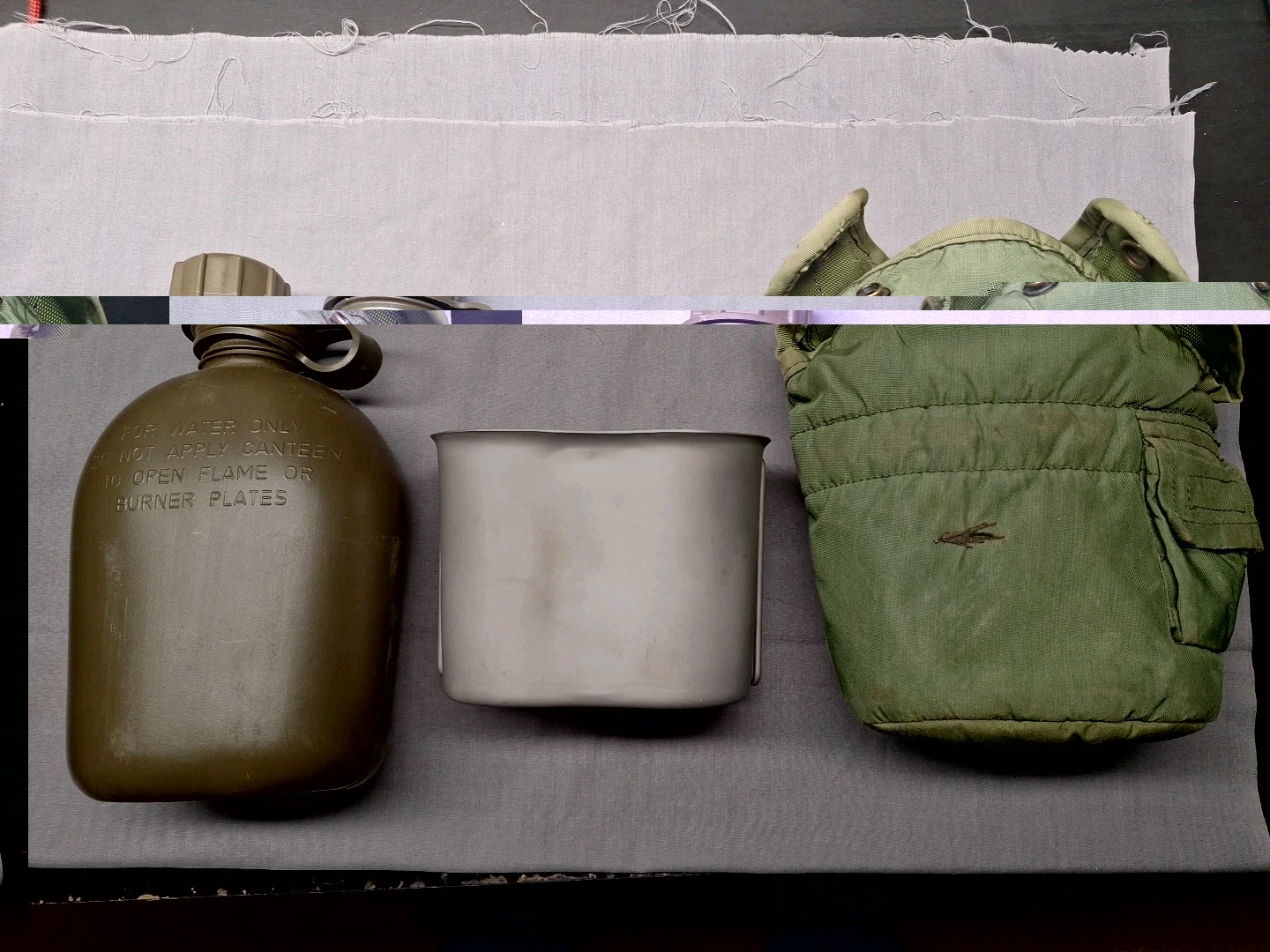 Army Military Plastic Canteen Tin Cup Nylon Insulated Cover