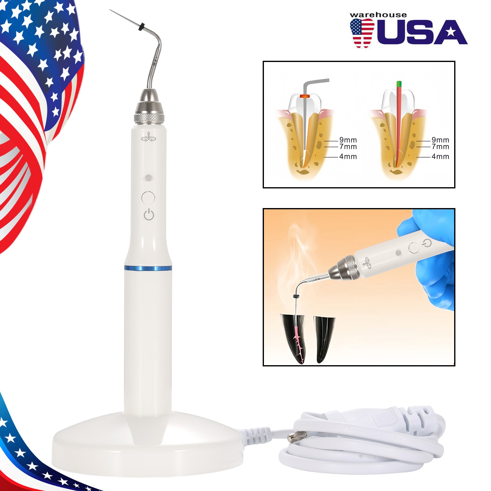 Dental Endo Obturation System Gutter Cutter Heated Pen w/ 2 Needles