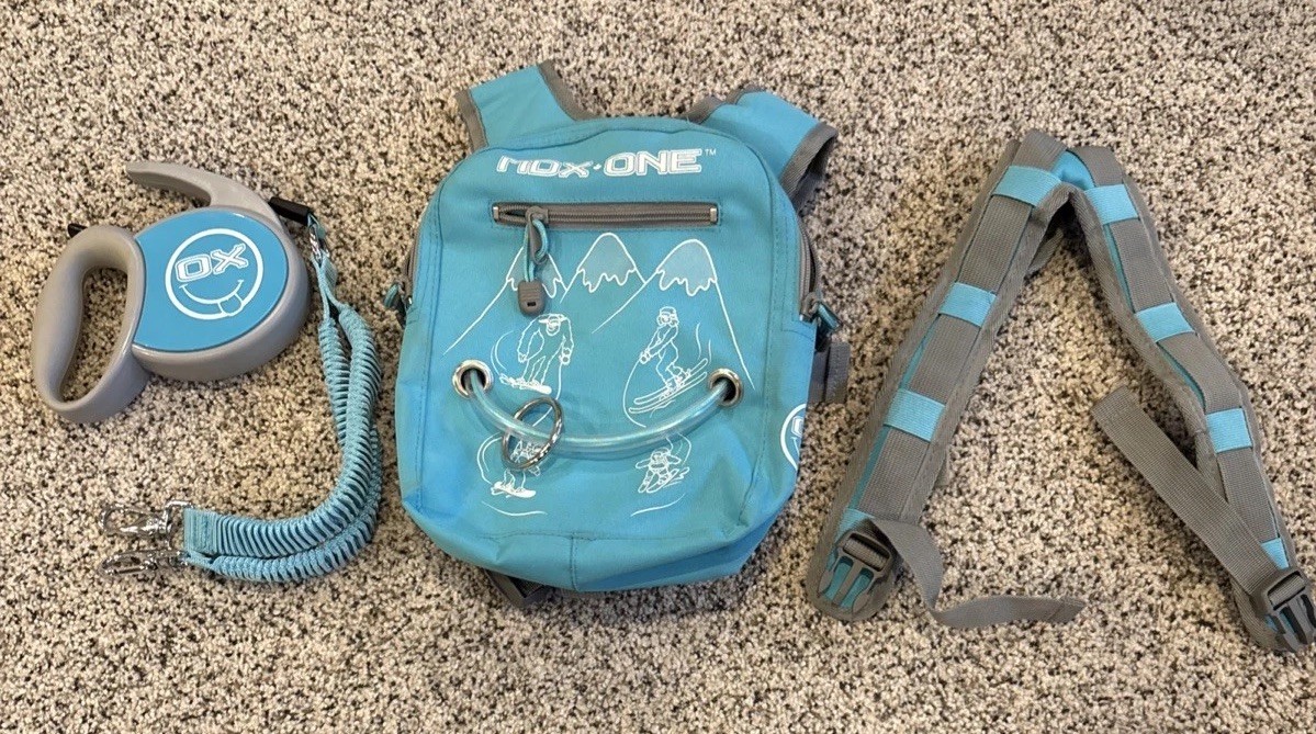MDX One Snowboard / Ski Harness with Retractable Leash and Backpack — Blue - LN