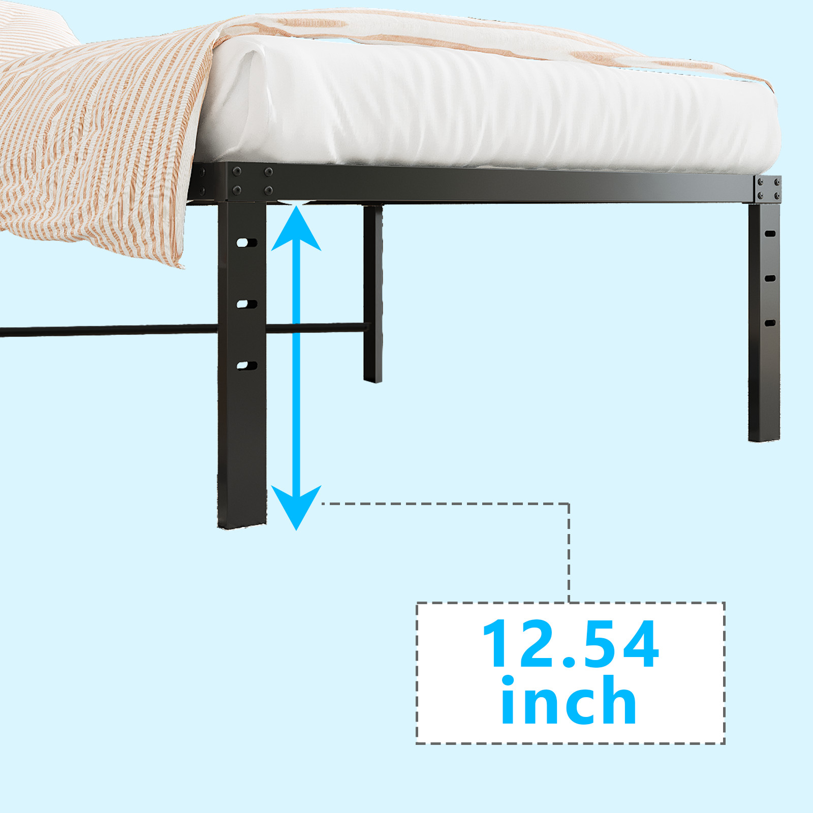 14 Inch Height Platform Bed Heavy Duty MetalBed Frame No Box Spring Needed