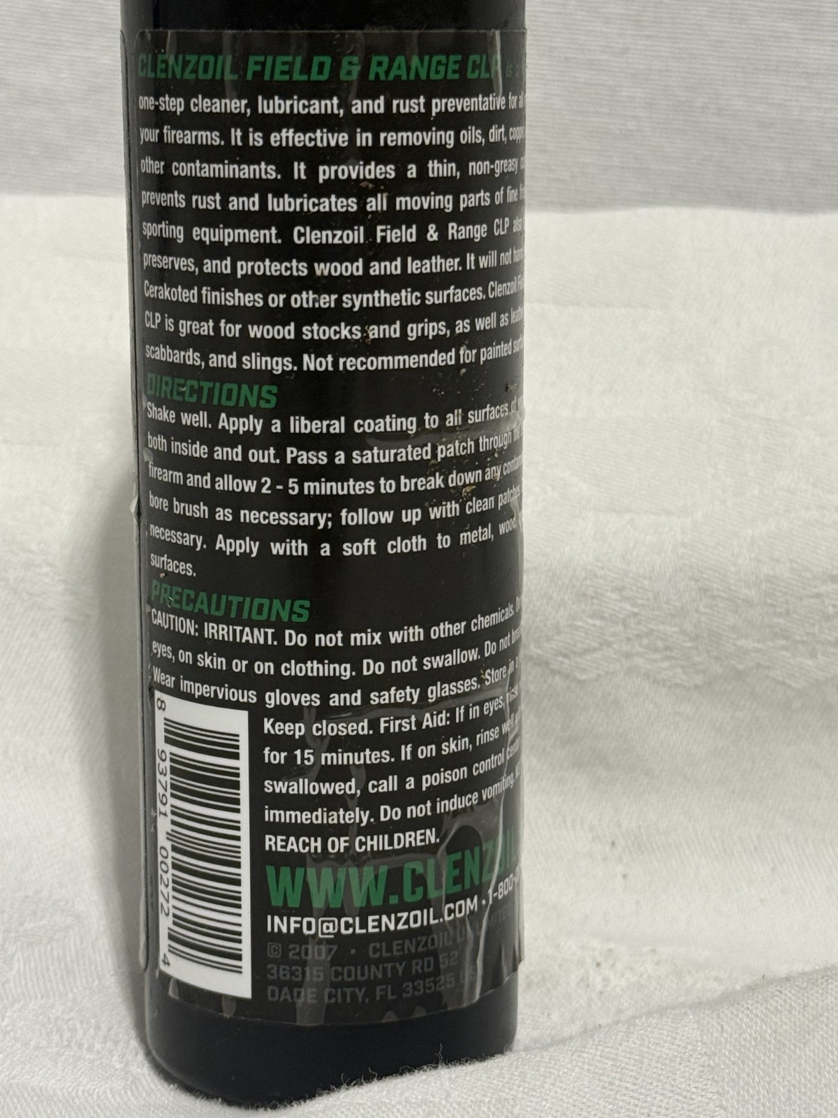 Clenzoil 2724 Field & Range Solution Trigger 8oz Green Black Clear Deep Cleaning