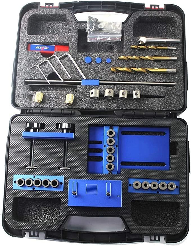 Adjustable Doweling Jig Kit with 5 Drill Sleeves for Precise Woodworking